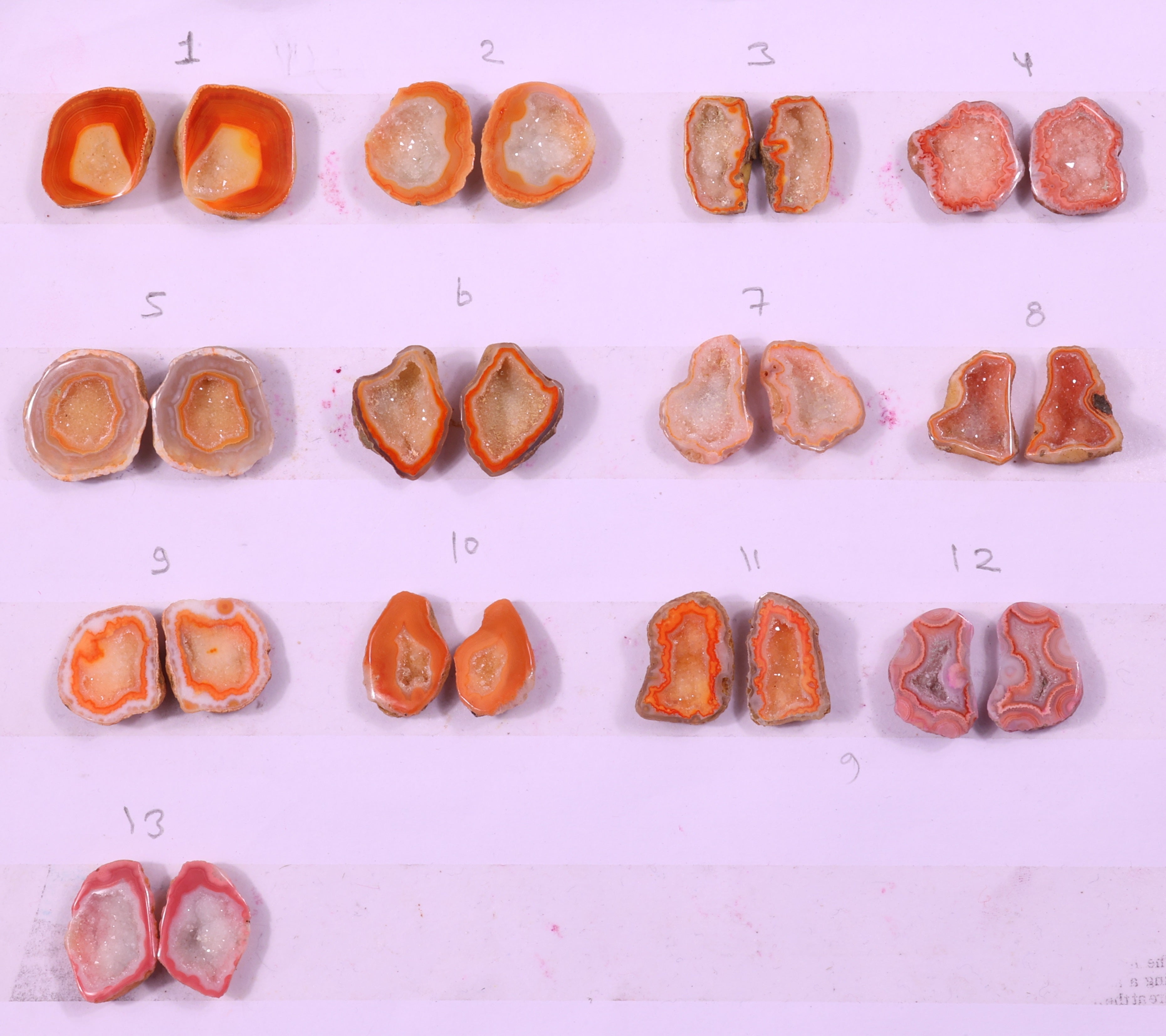 Geode Pairs (Earring) by Selection 20-25 mm Orange Color Geodes