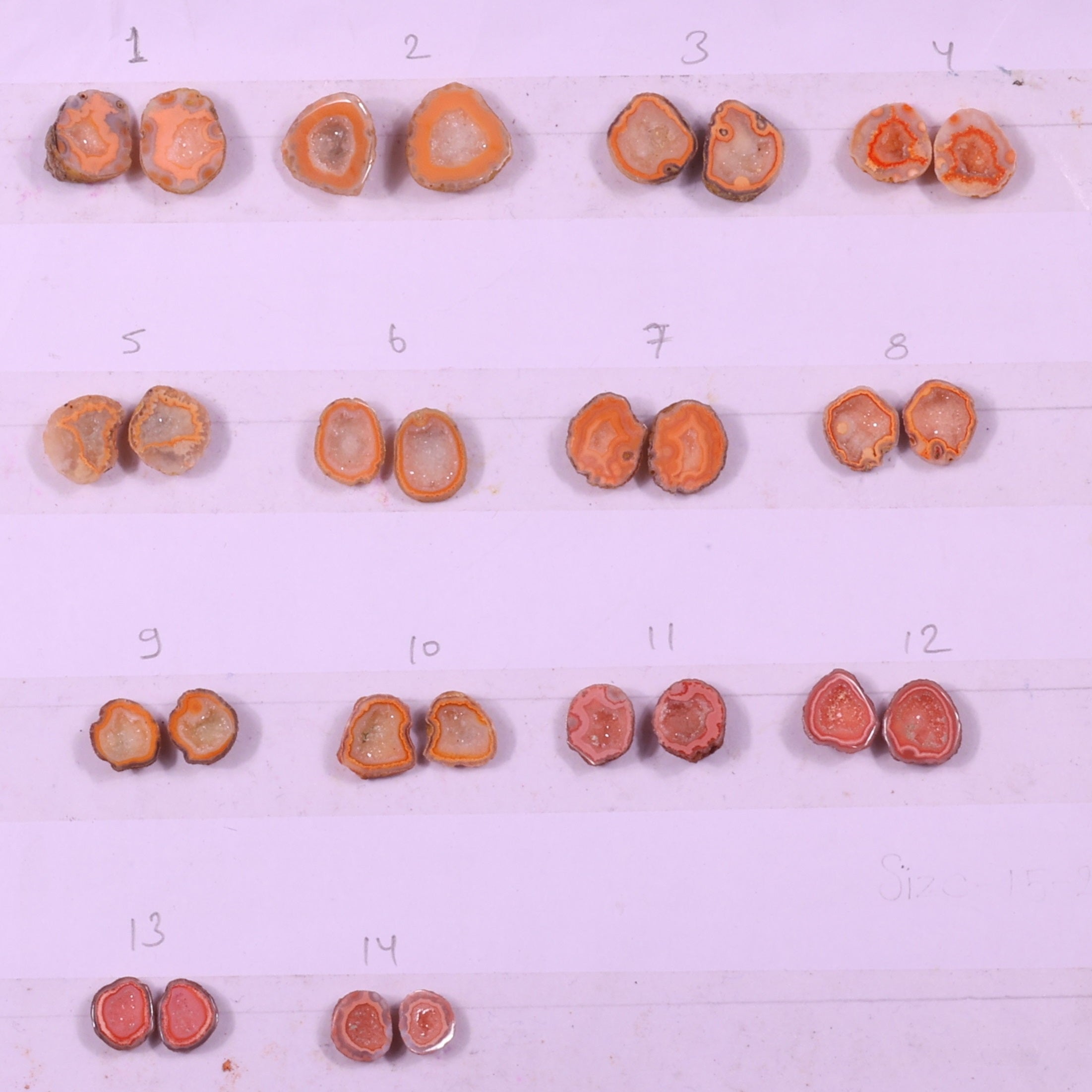 Geode Pairs (Earring) by Selection 10-20 mm Orange Color Geodes