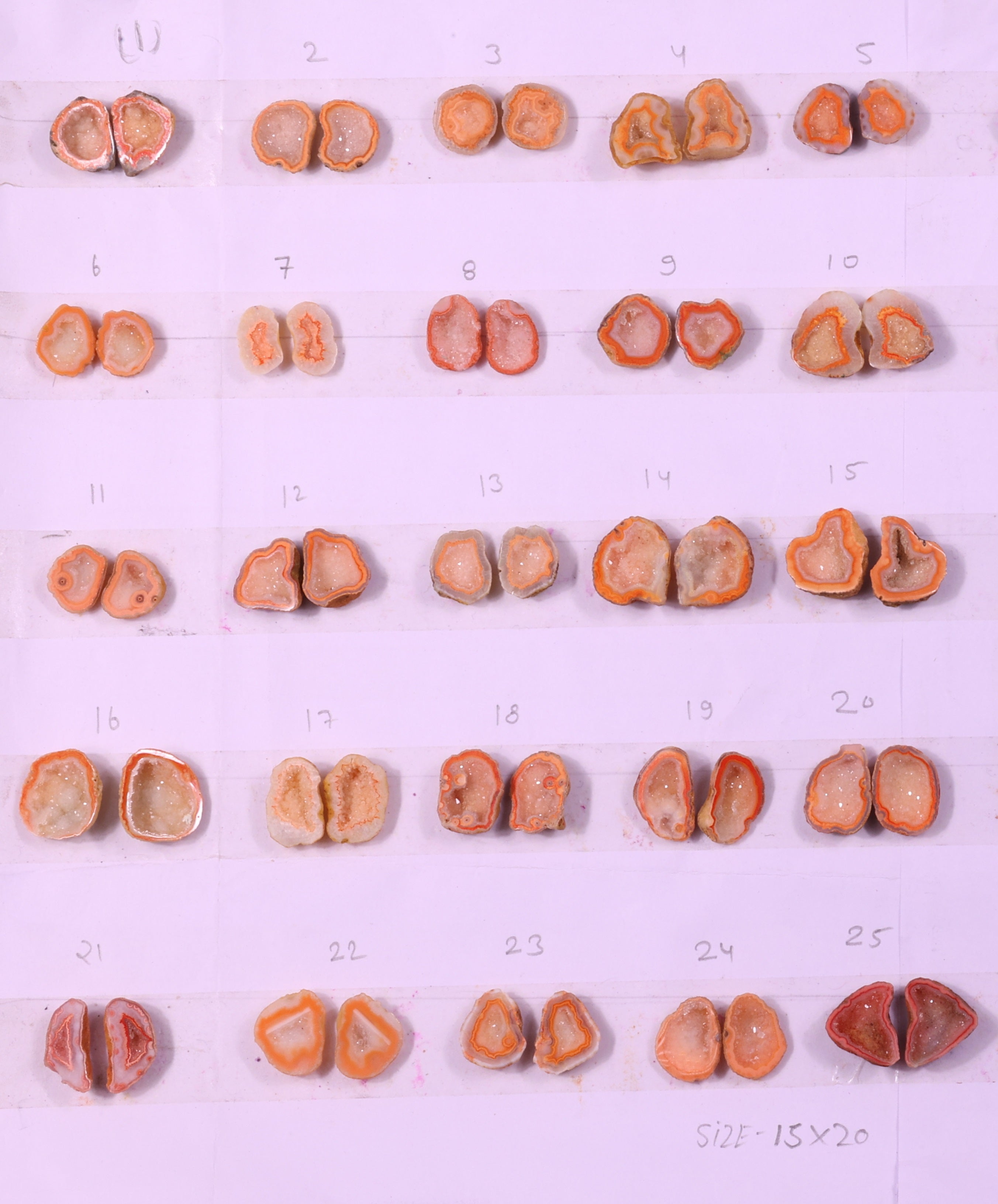 Geode Pairs (Earring) by Selection 15-20 mm Orange Color Geodes