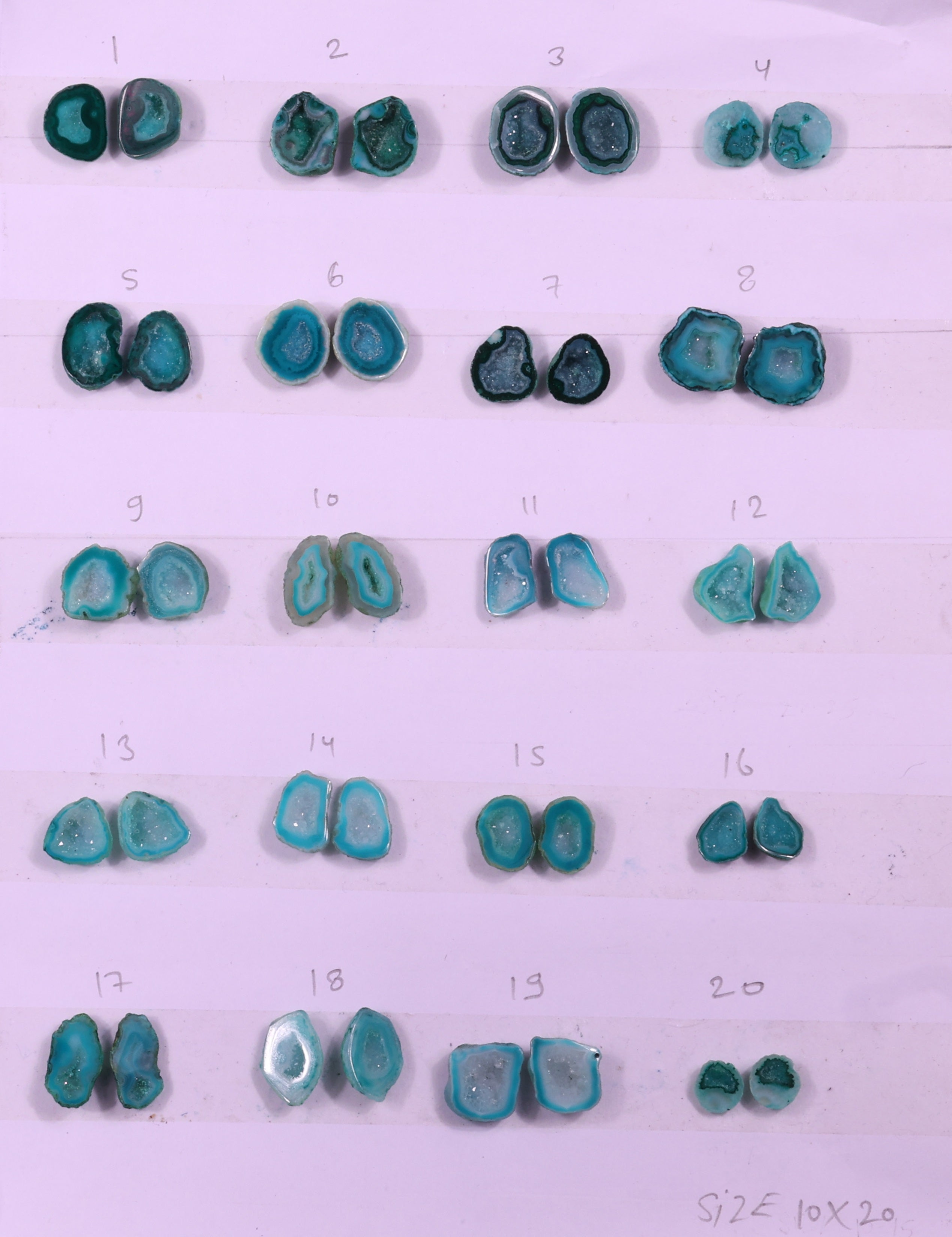 Geode Pairs (Earring) by Selection 10-20 mm Green Color