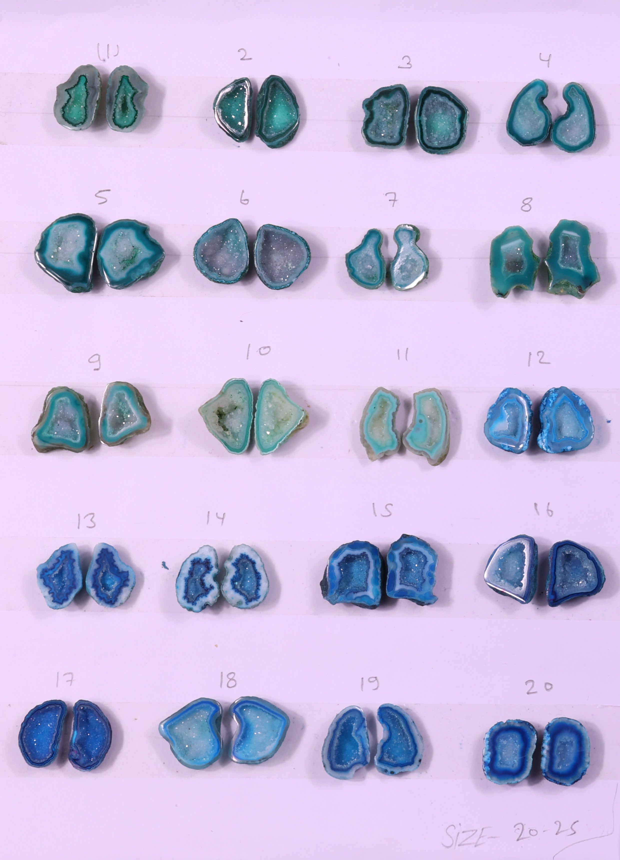 Geode Pairs (Earring) by Selection 20-25 mm Green & Aqua Color