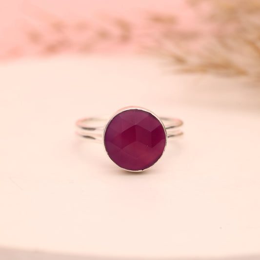 Multi Chalcedony Ring – Adjustable 925 Sterling Silver Gemstone Ring Meena Design