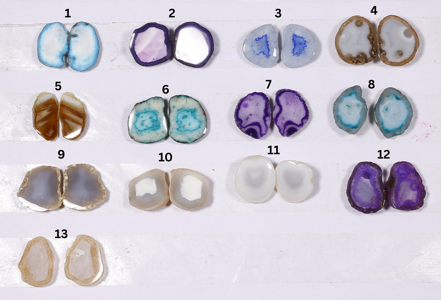 Design Geode slice ( For Earing and cuff link ) by Selection 20-25 mm Mix Colors