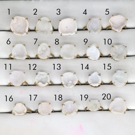 Rings by Selection Anokha Brass Gold Plated 10 - 20 MM white My Store
