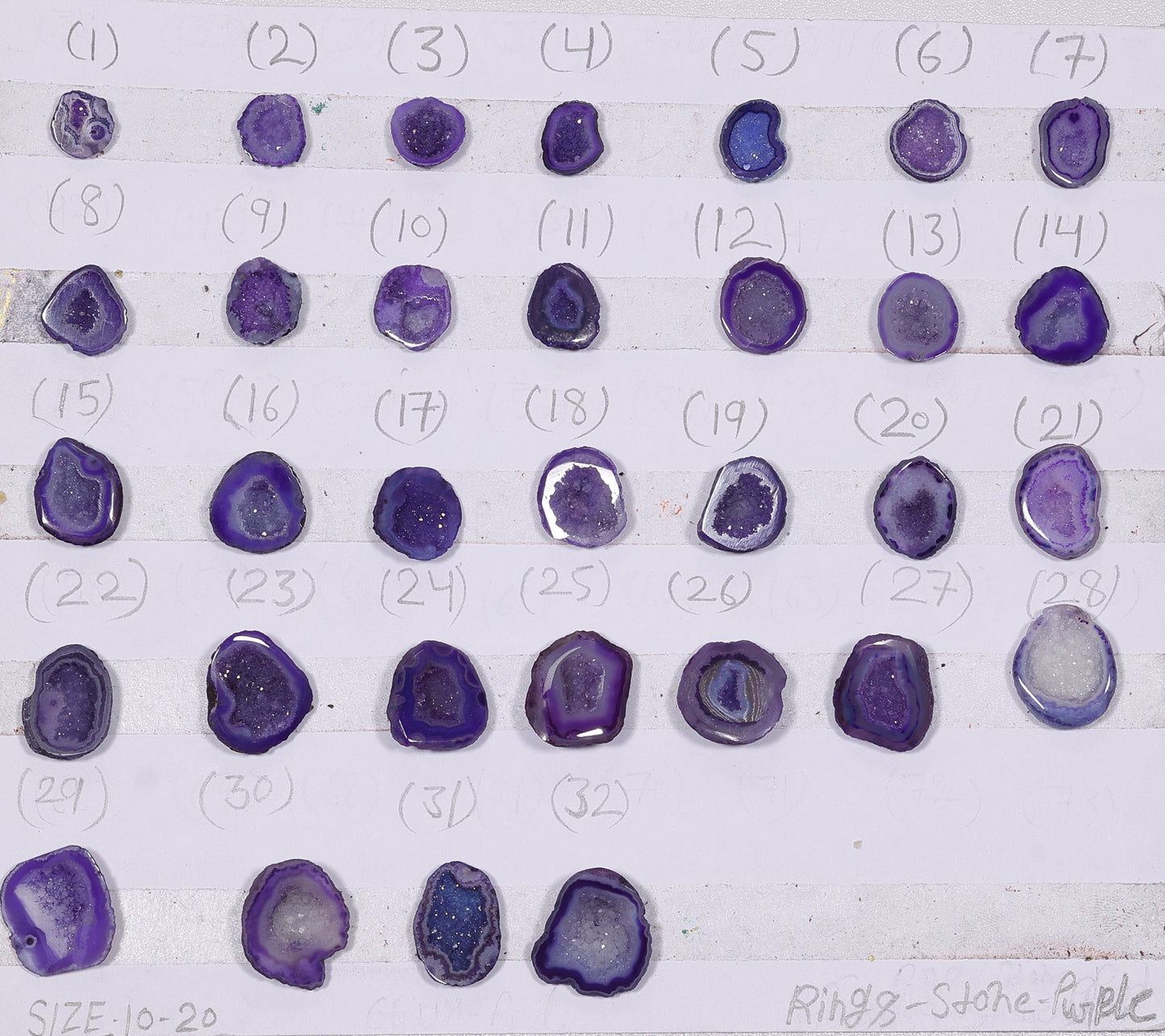 Geode Rings stone by Selection 10 -20mm Purple For Rings Making