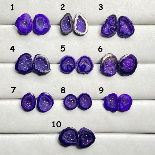 Geode Pairs by Selection 15 - 20 MM Purple