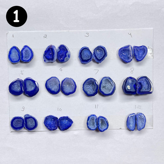 Geode Pairs by Selection 15-20mm Blue