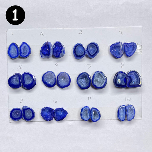 Geode Pairs by Selection 15-20mm Blue My Store