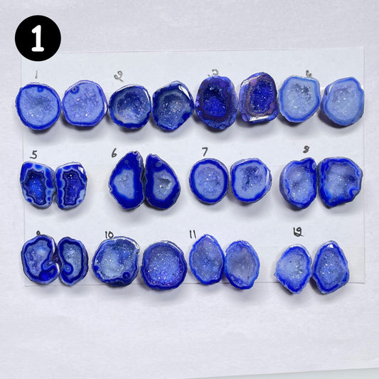 Geode Pairs by Selection 18-22mm Blue