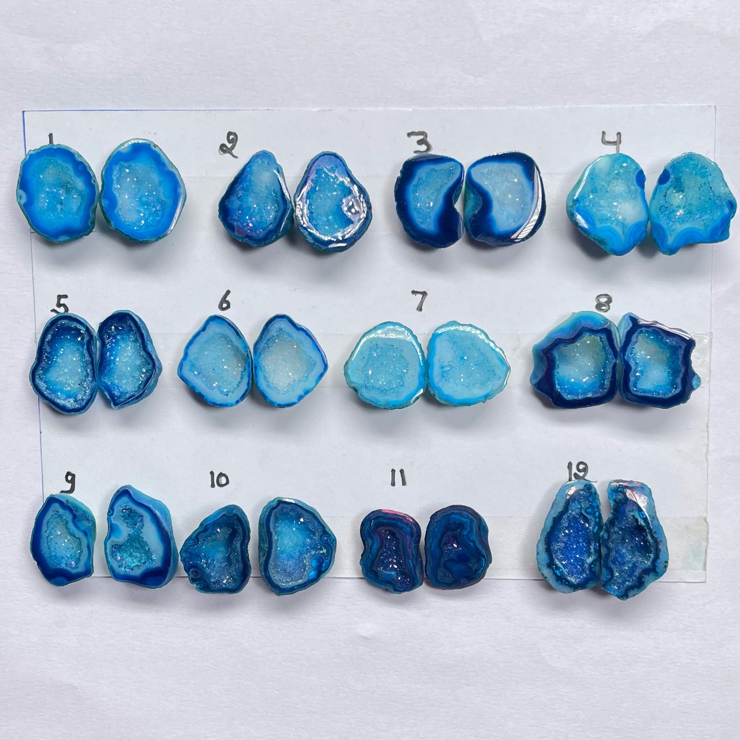 Geode Pairs by Selection 15-20mm Aqua