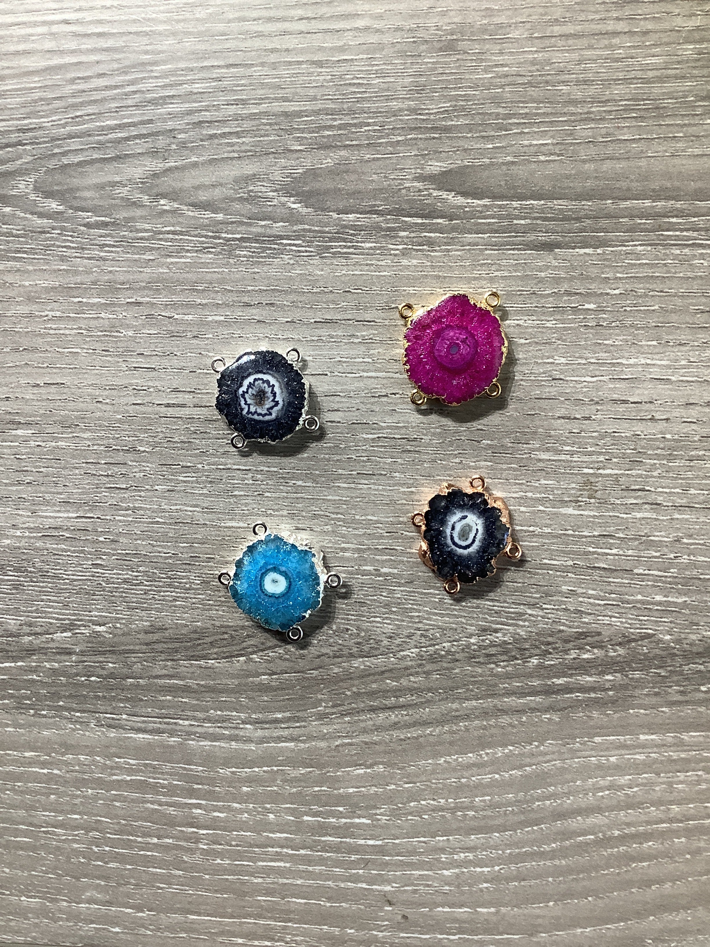 4 Bails Solar Quartz Connector, Stalactite, Natural Gemstones, DIY, Connector, 10-40MM