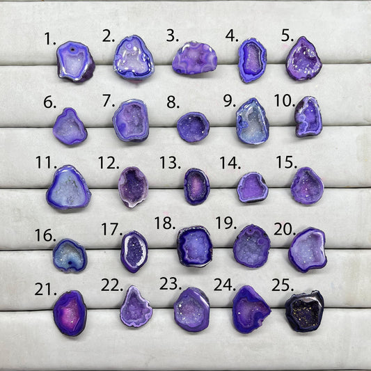 Geode Rings stone by Selection 15 - 25 MM Purple