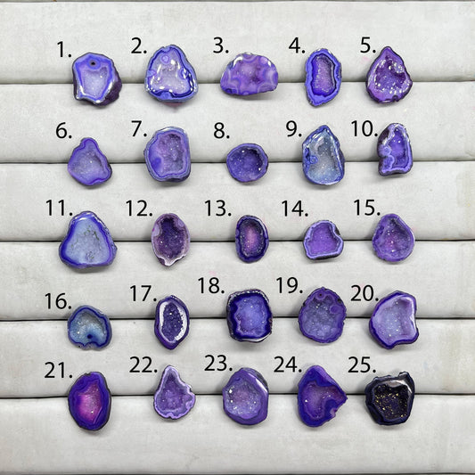 Geode Rings stone by Selection 15 - 25 MM Purple My Store