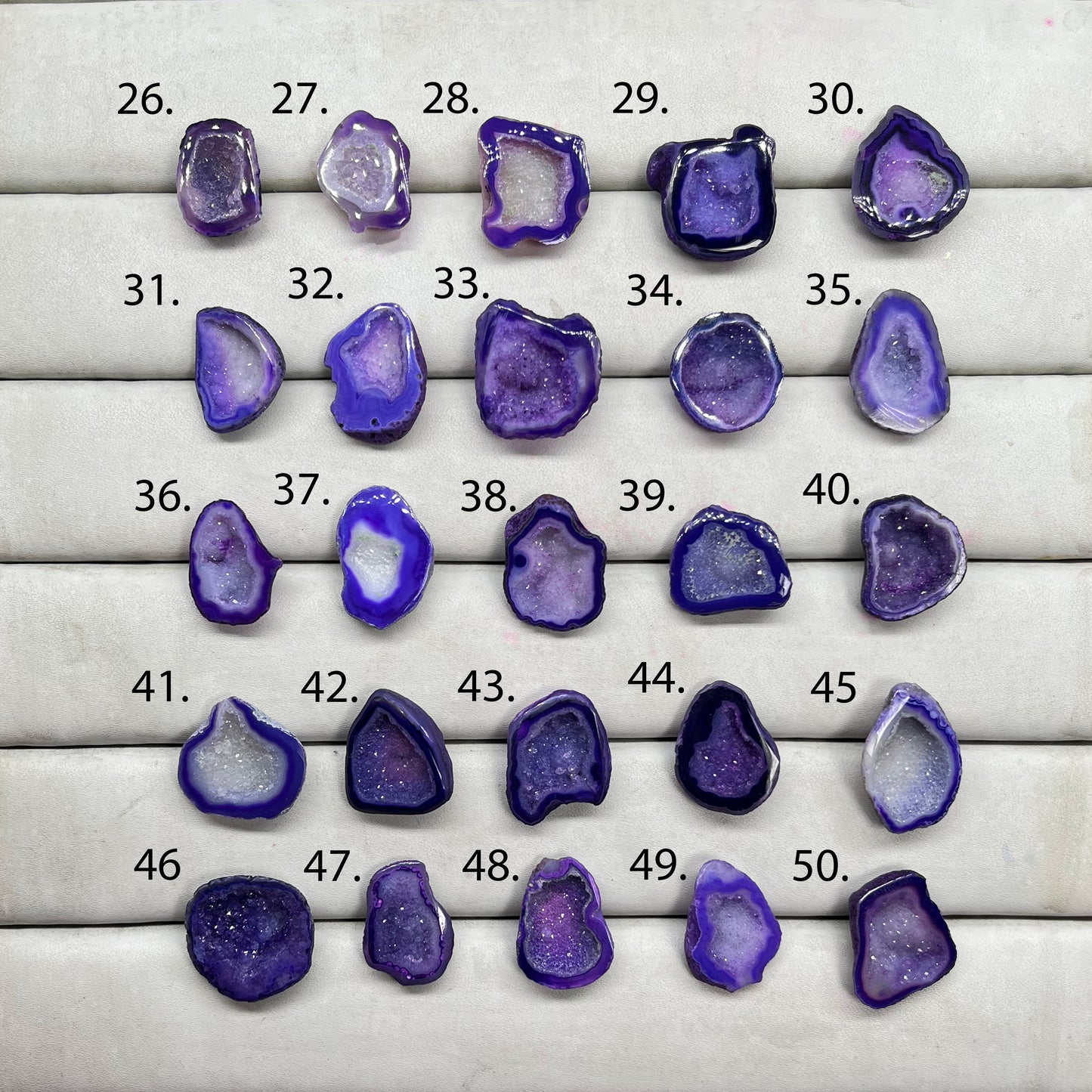 Geode Rings stone by Selection 15 - 25 MM Purple