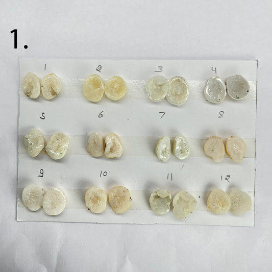 Geode Pairs by Selection 15 - 20 MM White My Store