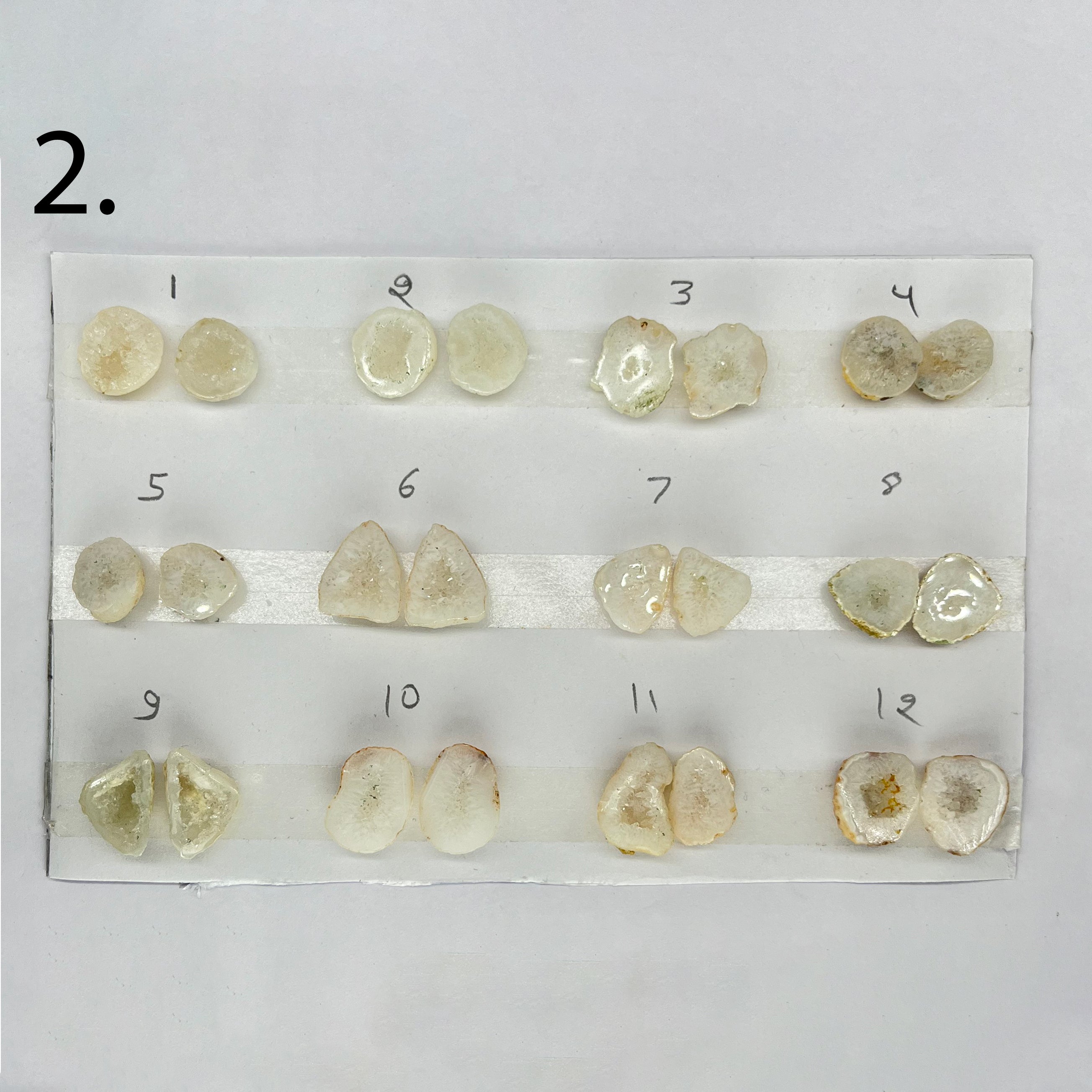 Geode Pairs by Selection 15 - 20 MM White
