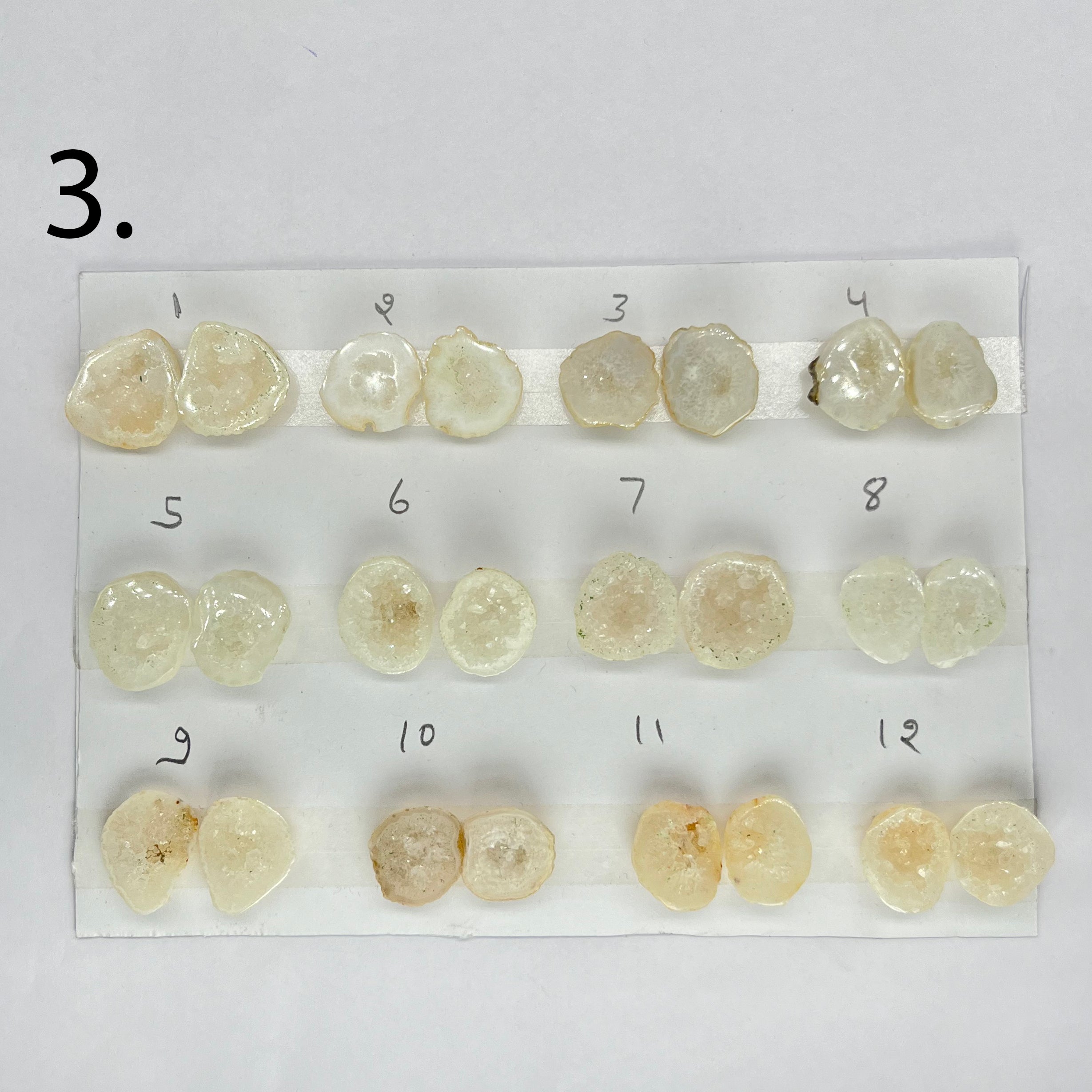 Geode Pairs by Selection 15 - 20 MM White