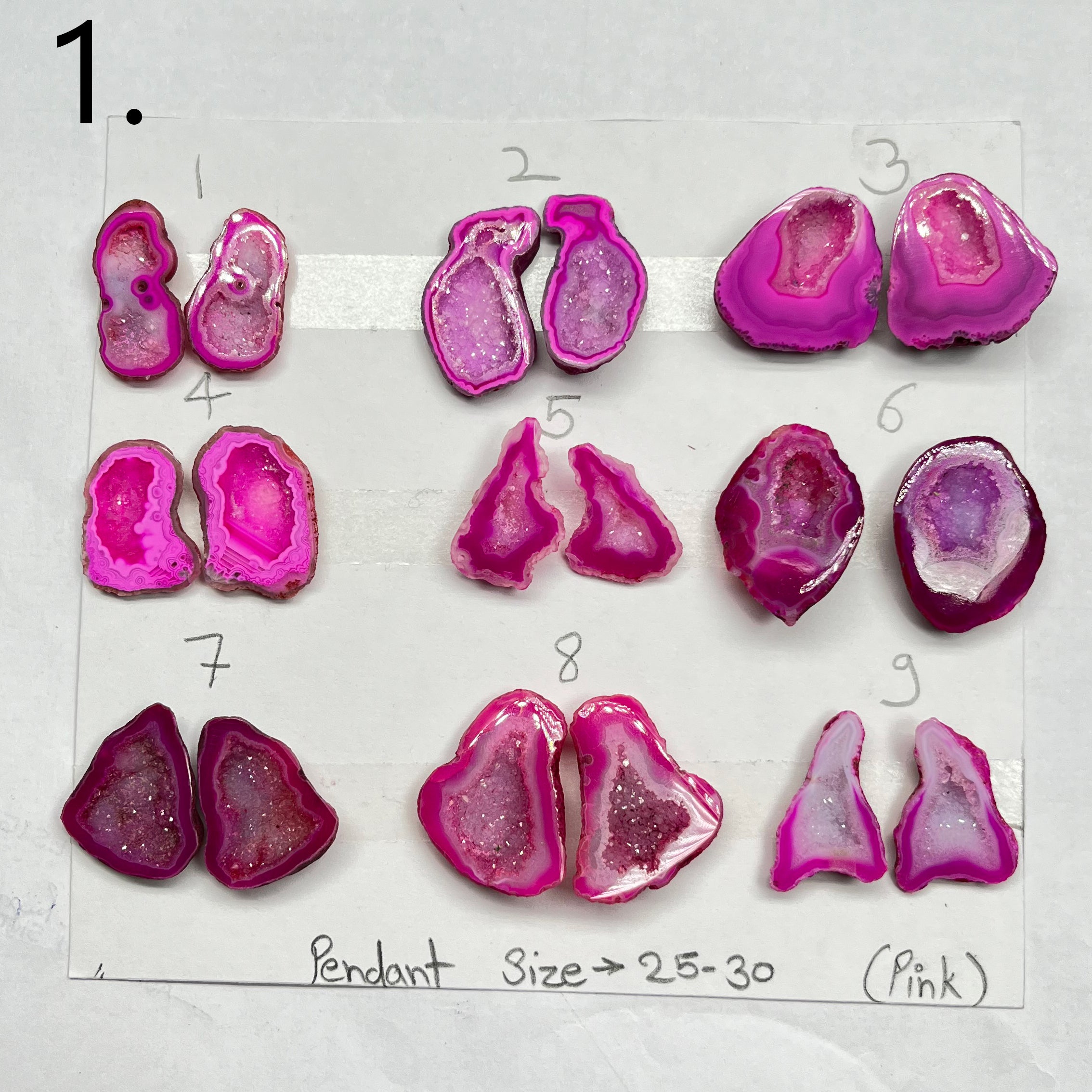 Geode Pairs by Selection 25- 30MM Pink