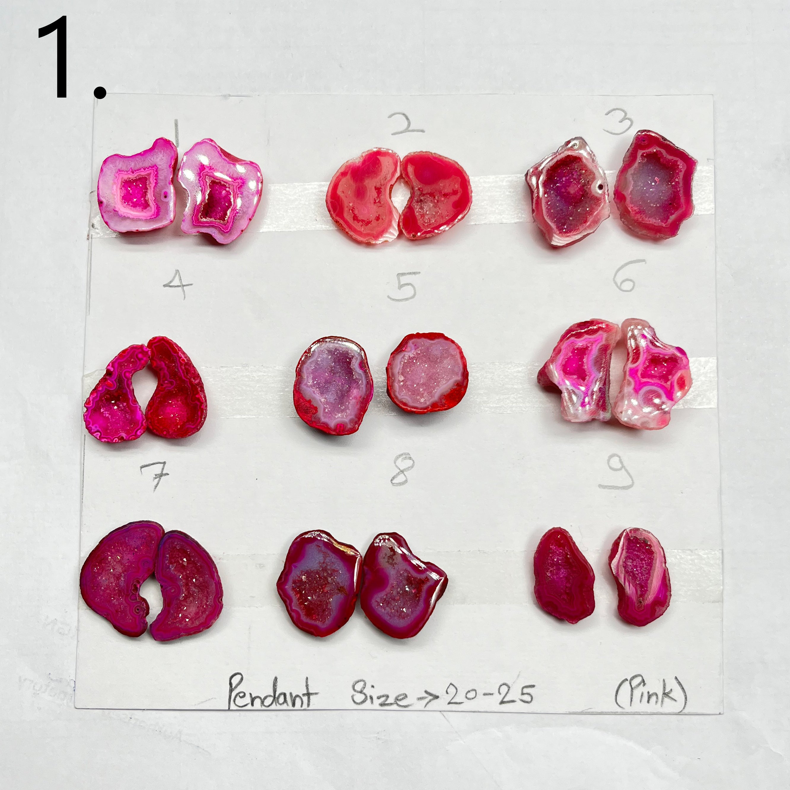 Geode Pairs by Selection 20- 25MM Pink