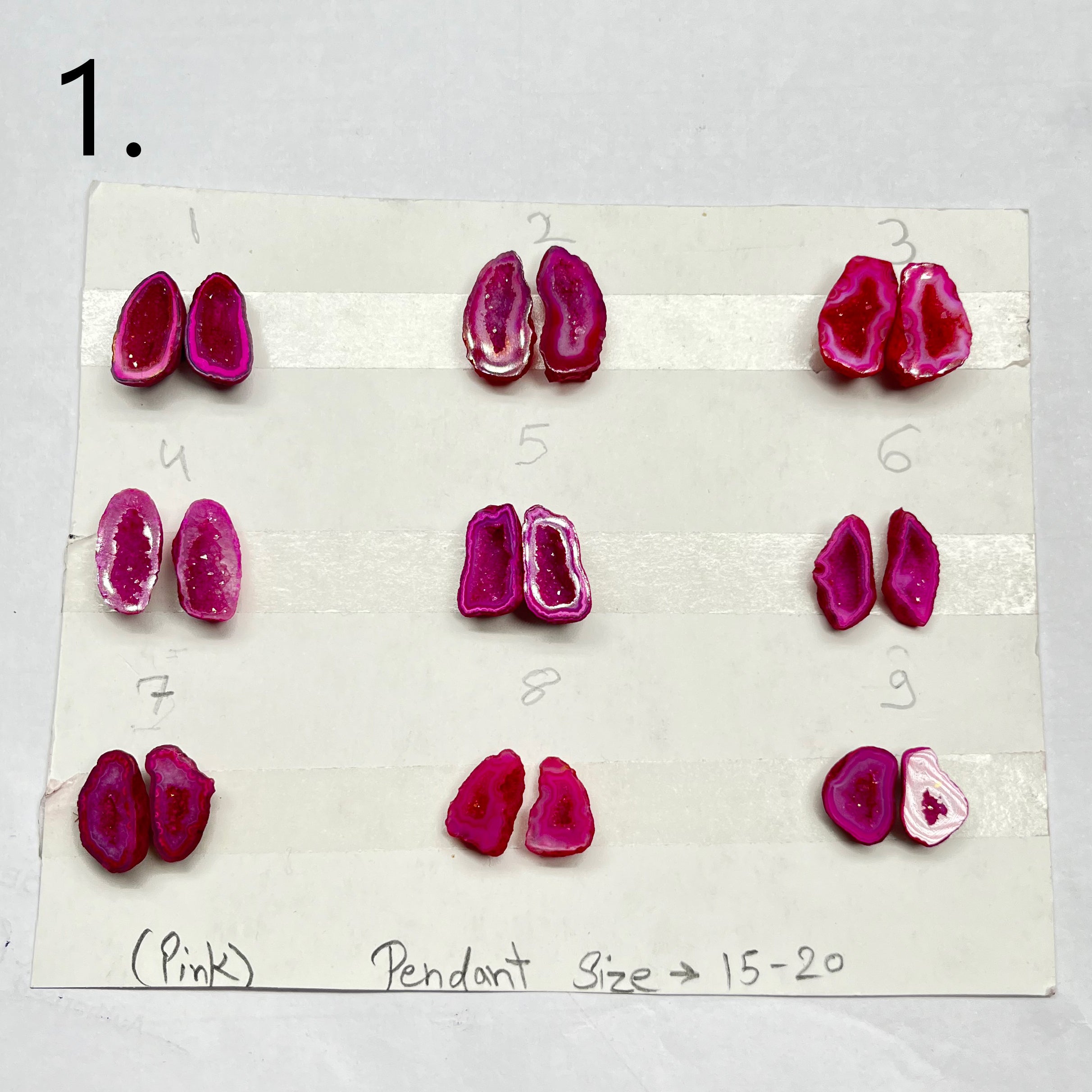 Geode Pairs by Selection 15 - 20 MM Pink