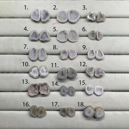 Geode pair by Selection 15 - 25 MM Grey My Store