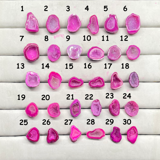 Geode Rings stone by Selection 15 - 25 MM Pink My Store