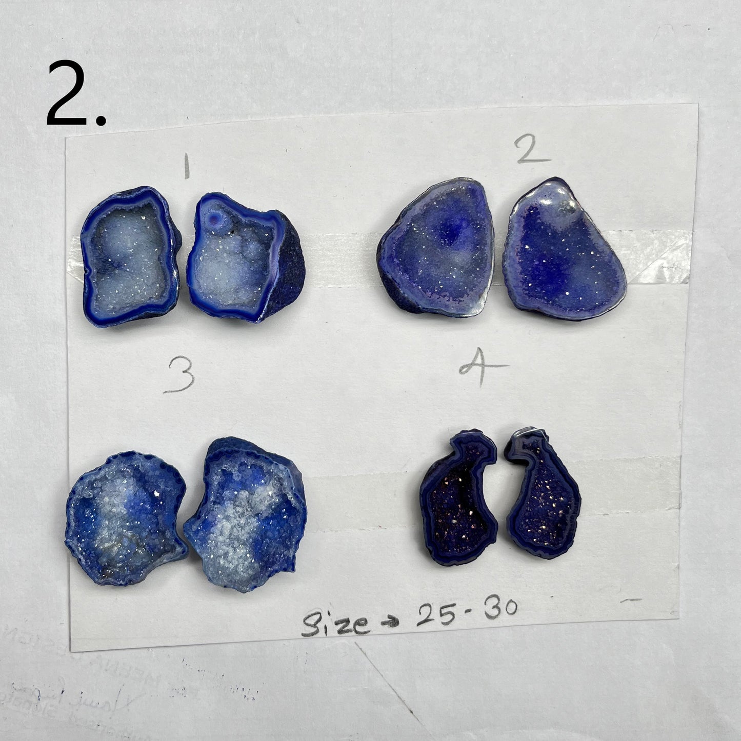 Geode Pairs by Selection 25- 30MM Blue