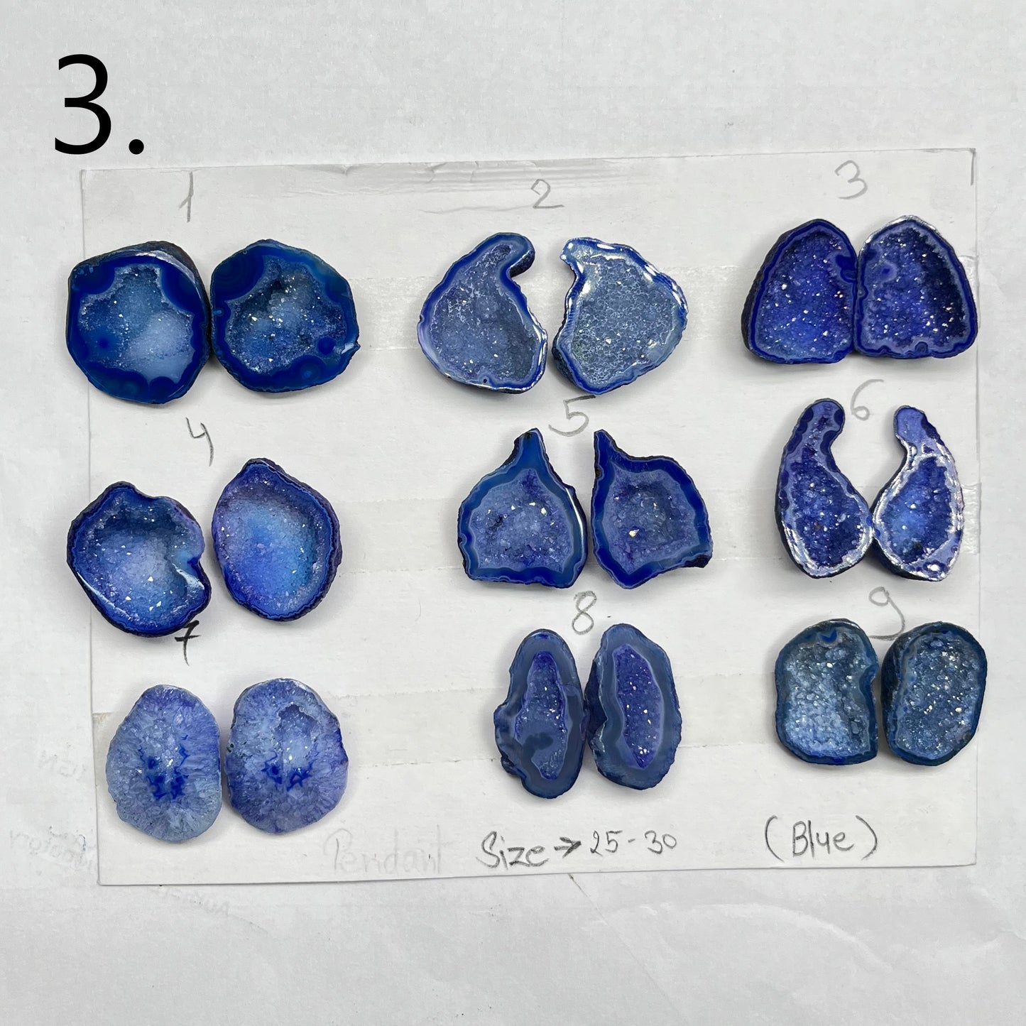 Geode Pairs by Selection 25- 30MM Blue