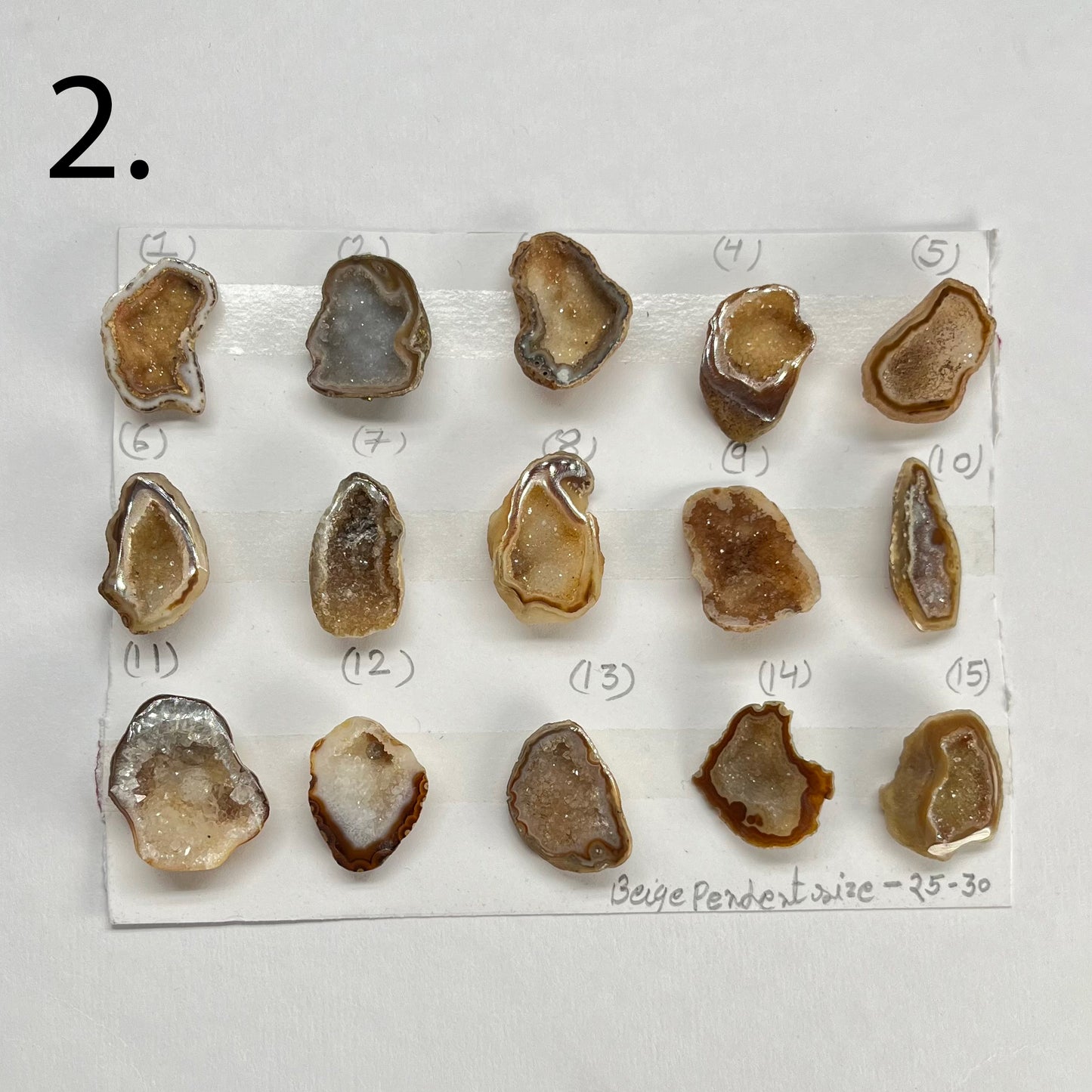 Geode Pendant stone by Selection 25 - 30mm Beige