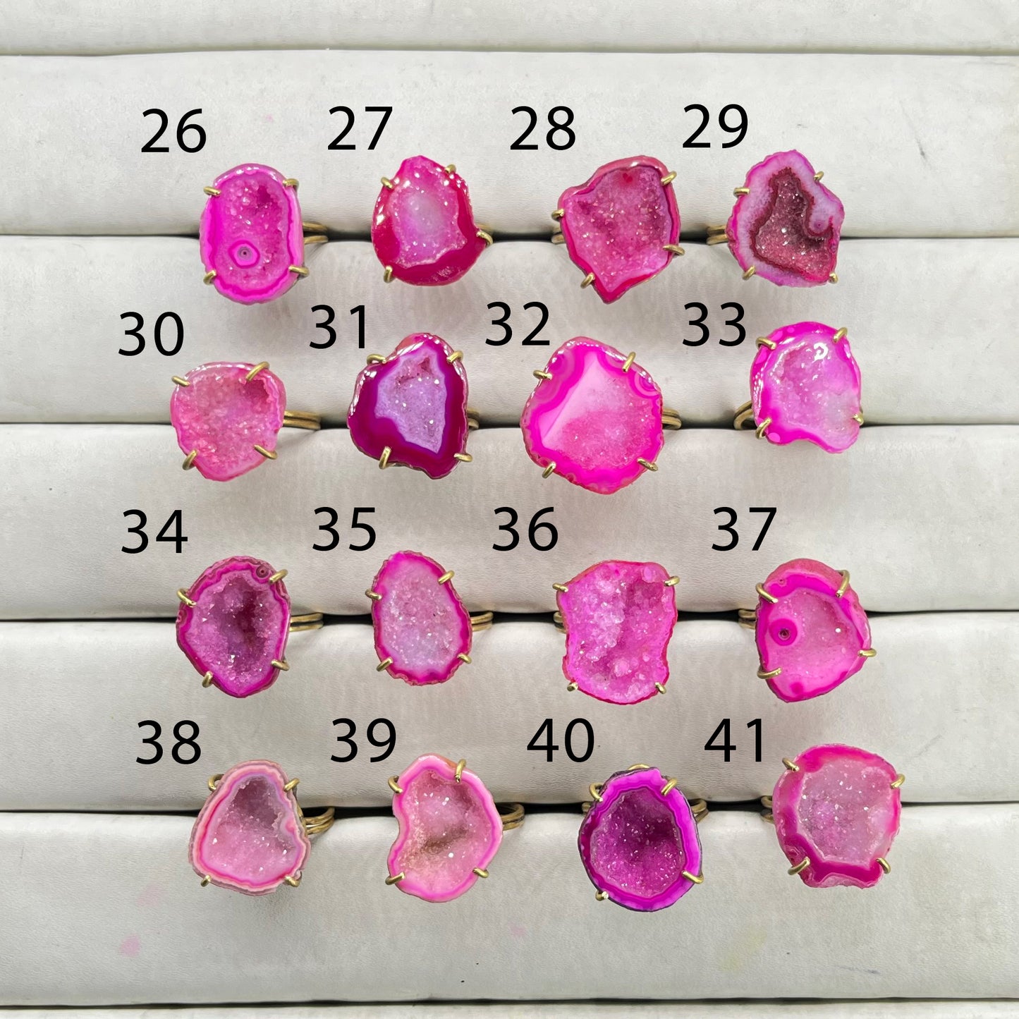 Rings by Selection Anokha Brass Gold Plated 20- 25 MM Pink