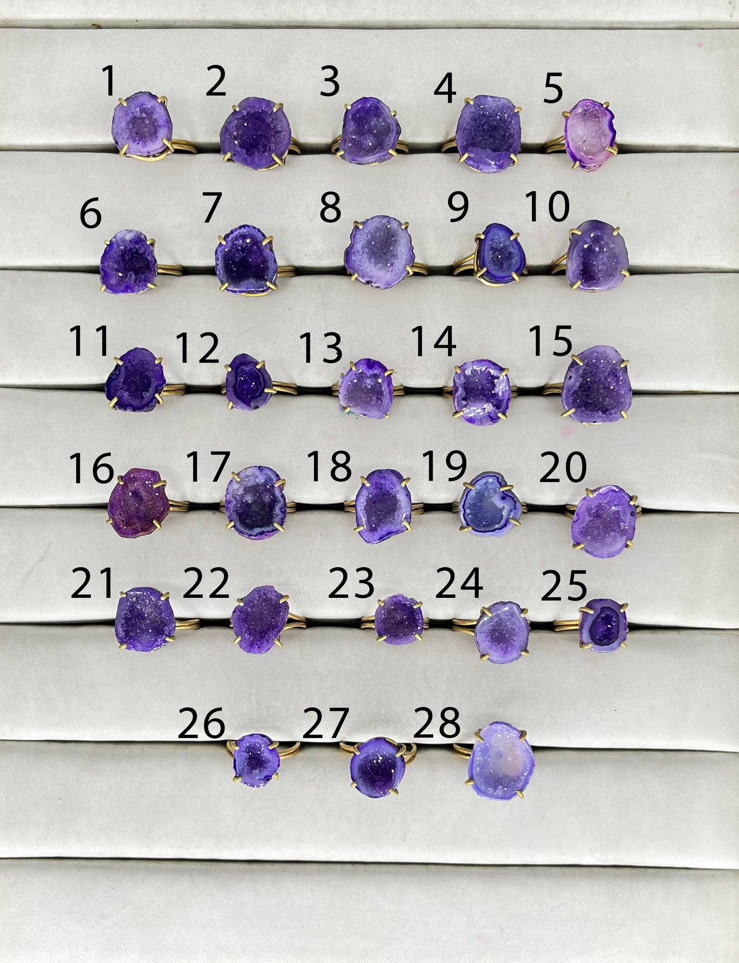 Rings by Selection Anokha Brass Gold Plated 25- 30mm Purple