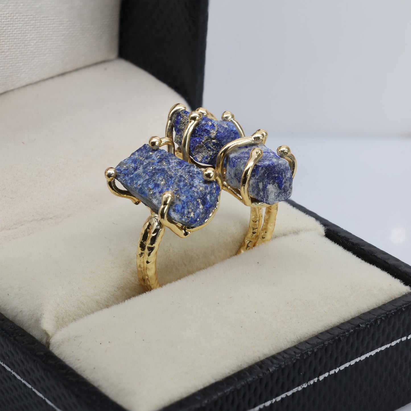 Bague de pierres précieuses naturelles réglables, bague de fiançailles en cristal brut, bague de pierre de naissance d’avril, 25 - 35 mm, bijoux d’approvisionnement en gros et spectacles de pierres précieuses