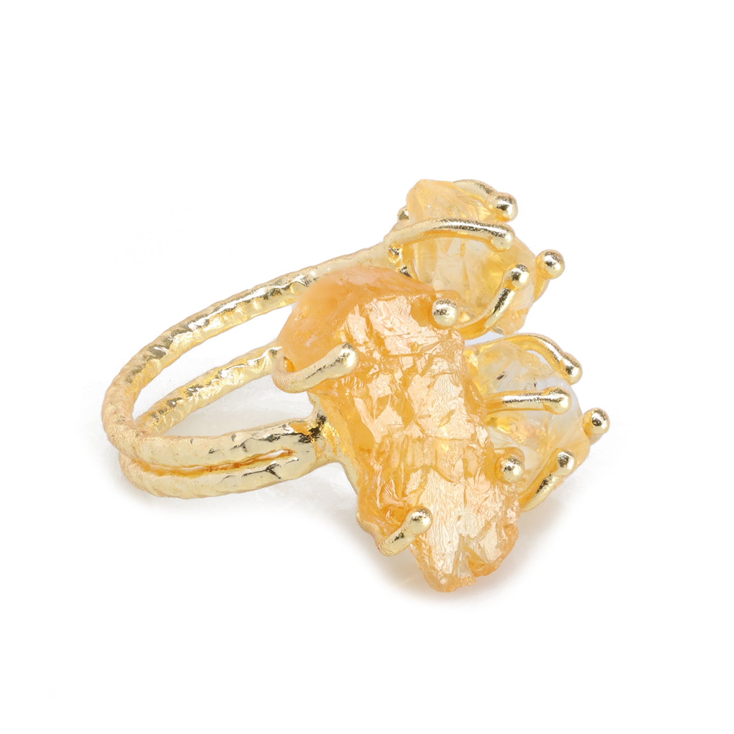 Bague de pierres précieuses naturelles réglables, bague de fiançailles en cristal brut, bague de pierre de naissance d’avril, 25 - 35 mm, bijoux d’approvisionnement en gros et spectacles de pierres précieuses