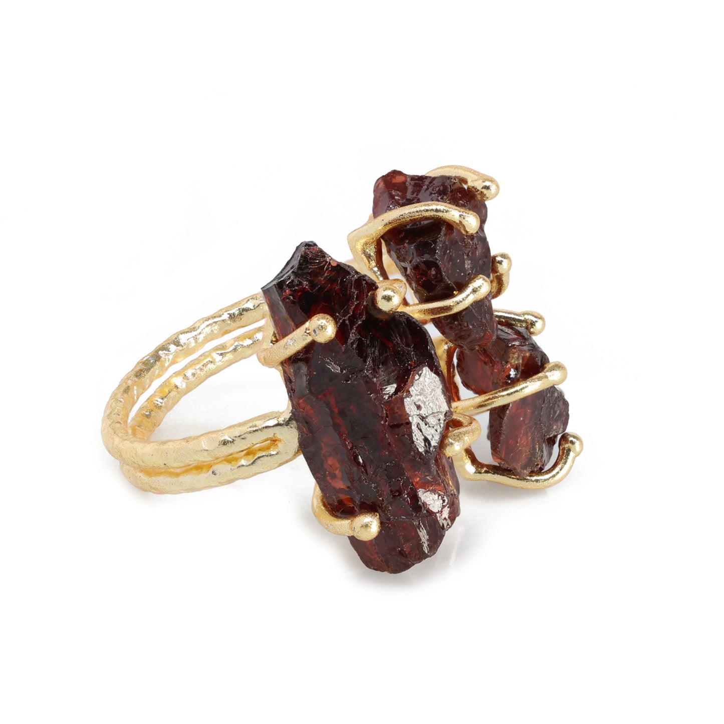 Bague de pierres précieuses naturelles réglables, bague de fiançailles en cristal brut, bague de pierre de naissance d’avril, 25 - 35 mm, bijoux d’approvisionnement en gros et spectacles de pierres précieuses