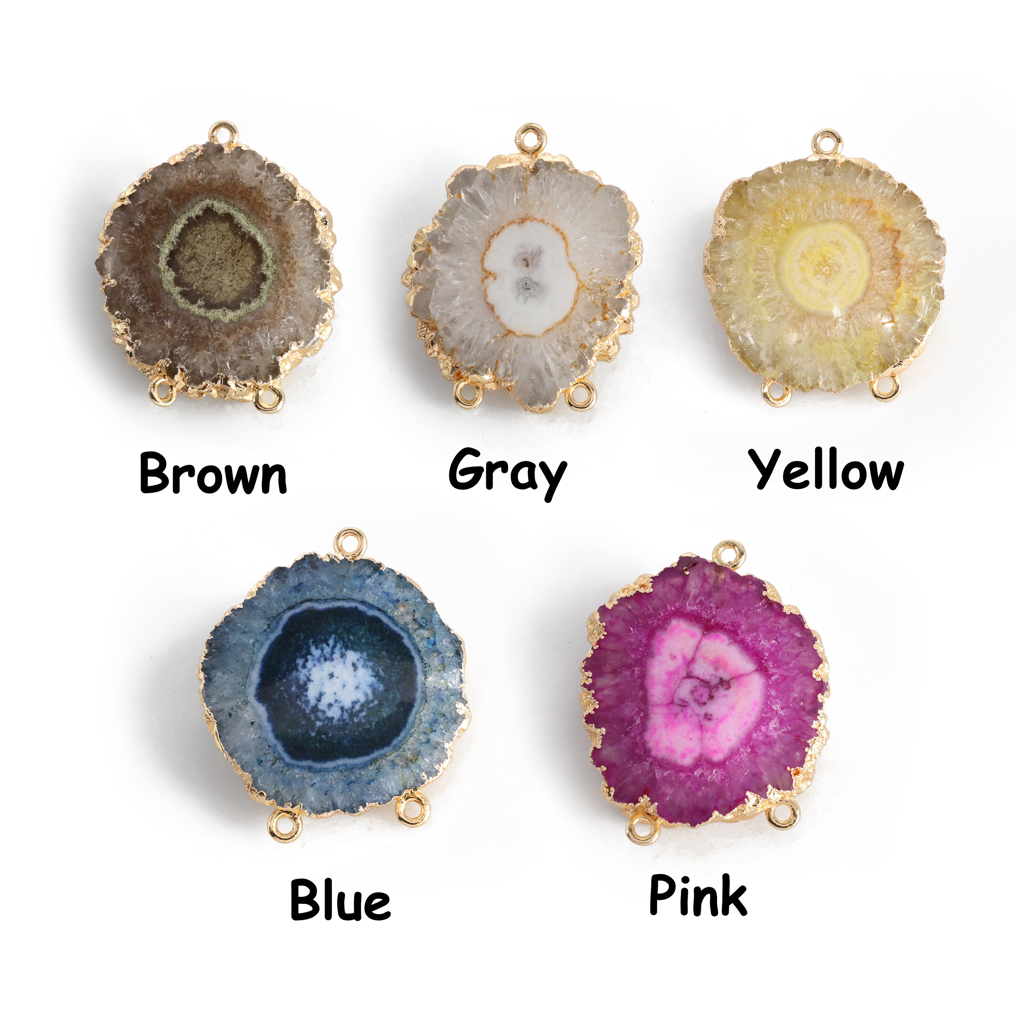 Solar Quartz Three Bail Connectors And Pendants