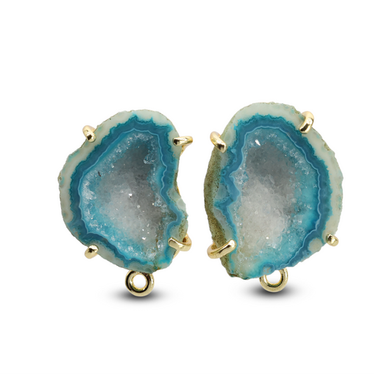 Premium Geode Studs | Ear Post Prong Setting Earrings for Women