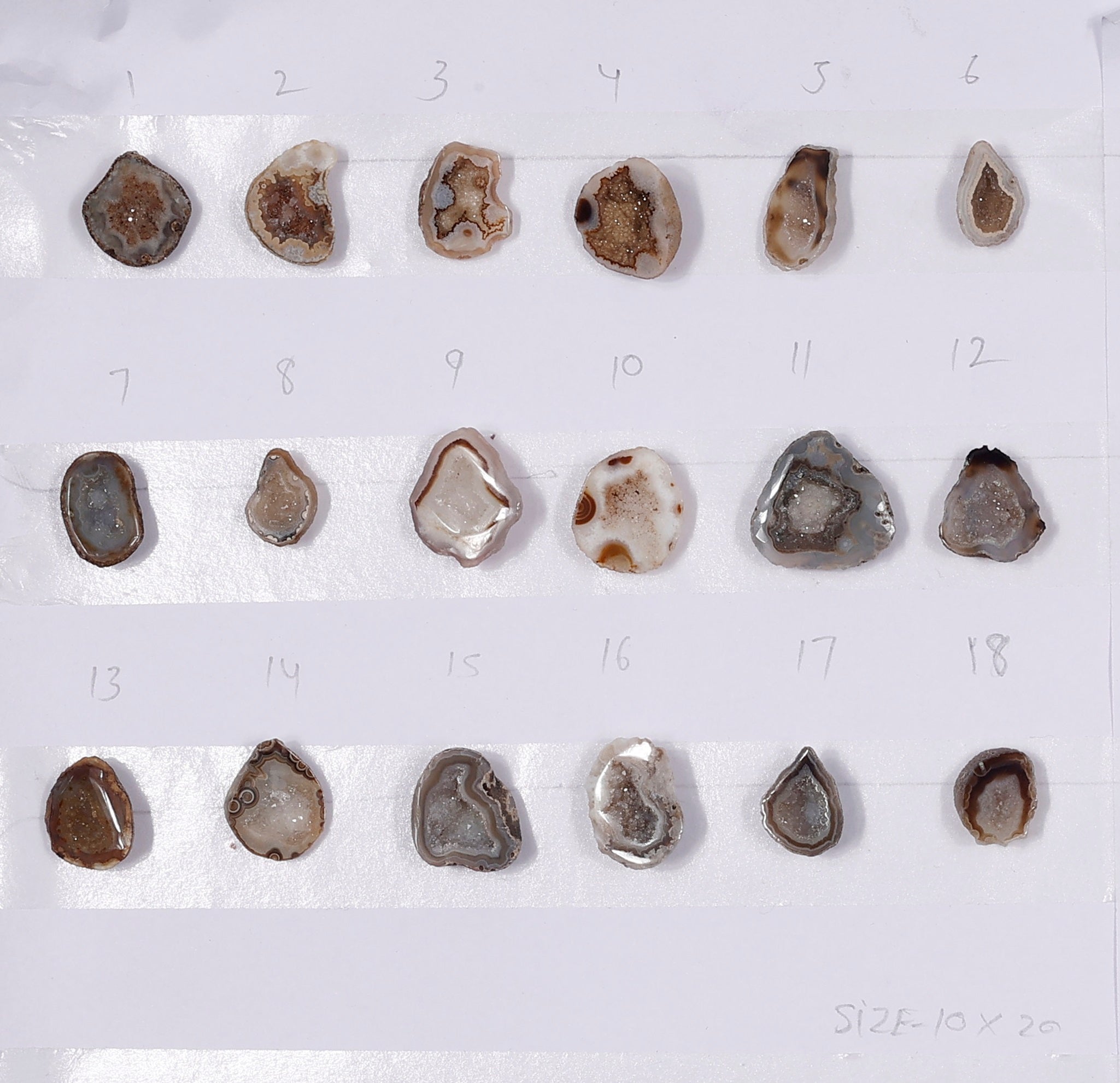 Geode Rings stone by Selection 10-20 mm Light Brown Color For Rings