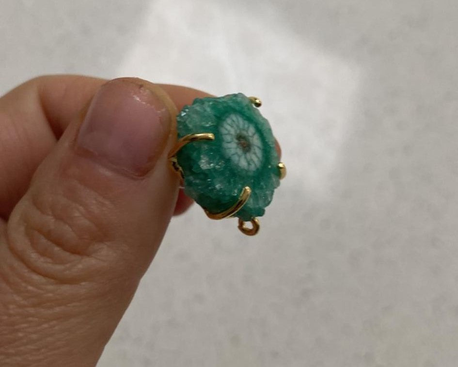 Earpost Natural Solar Quartz Prong One Bail Standing