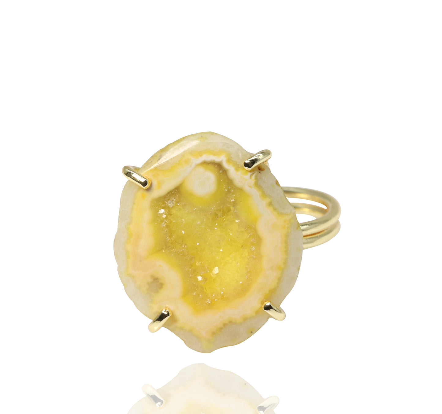 Anokha Small Geode Statement Rings, 15 - 25 MM, Unlimited Sparkle in Life !! - Meena Design