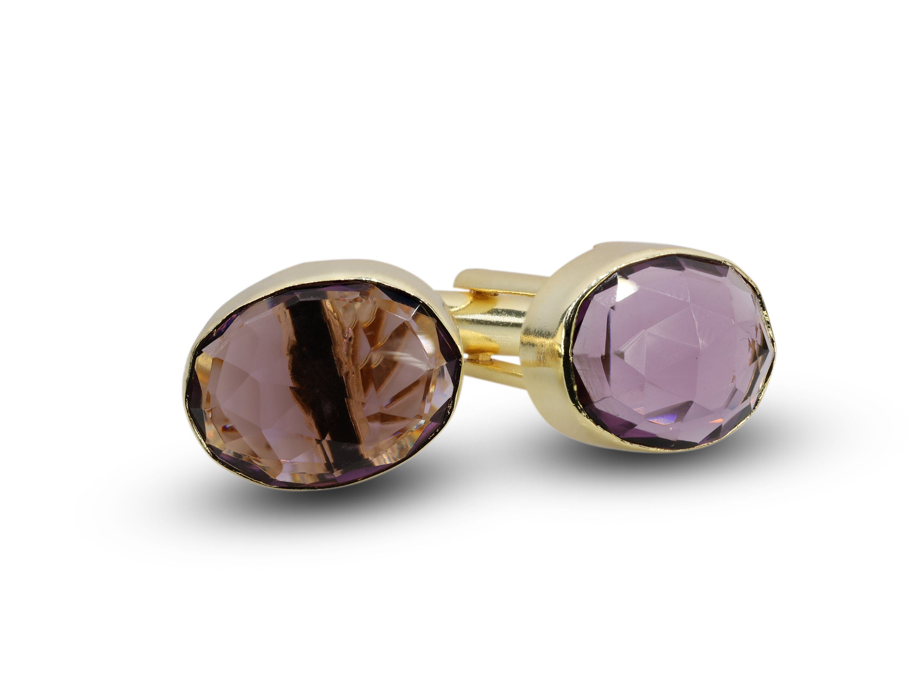 1 Pair Oval Gemstones Cufflink - Meena Design