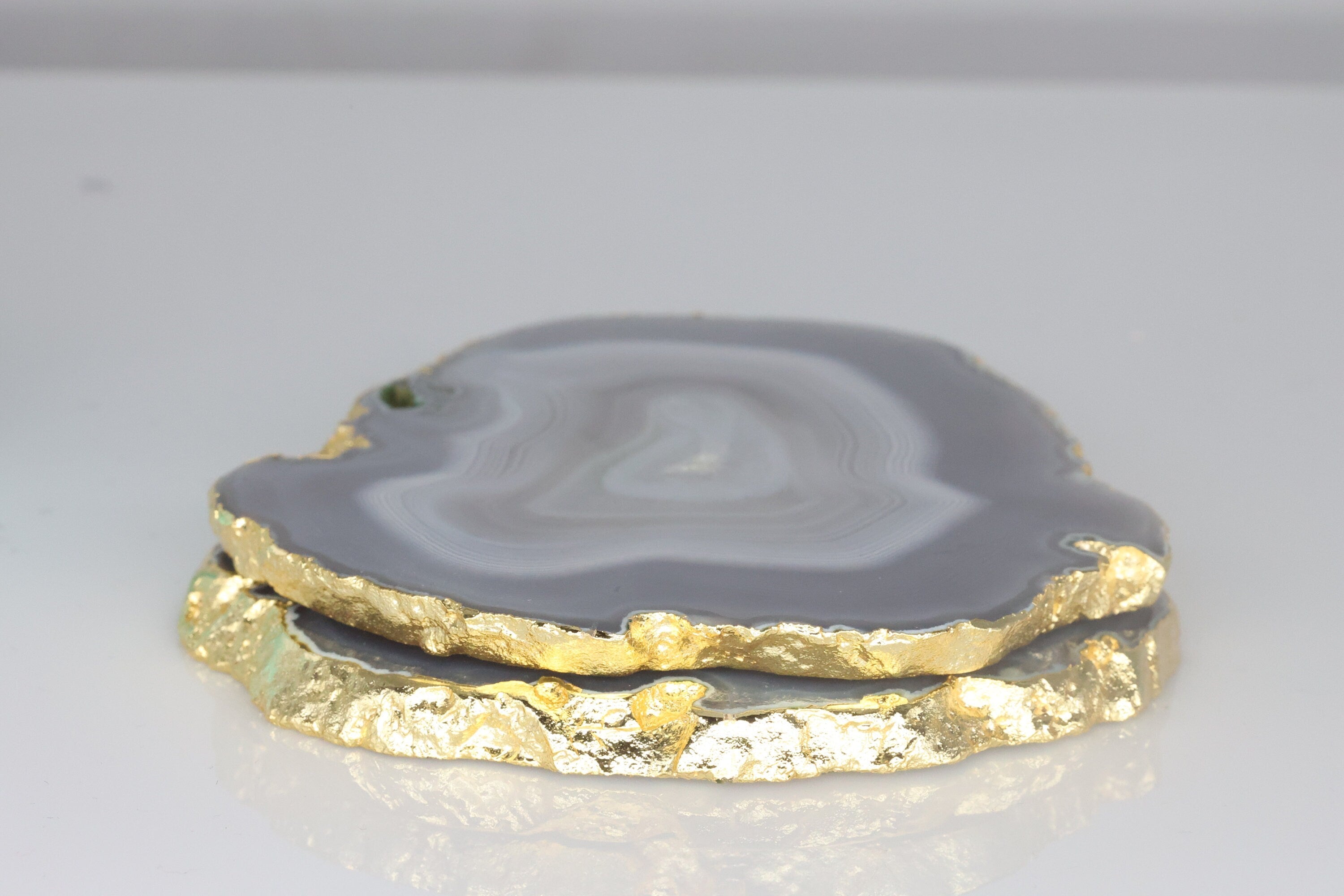 4 Pcs Set Home Decor Agate Coaster Tableware Barware 3-4 Inch - Meena Design