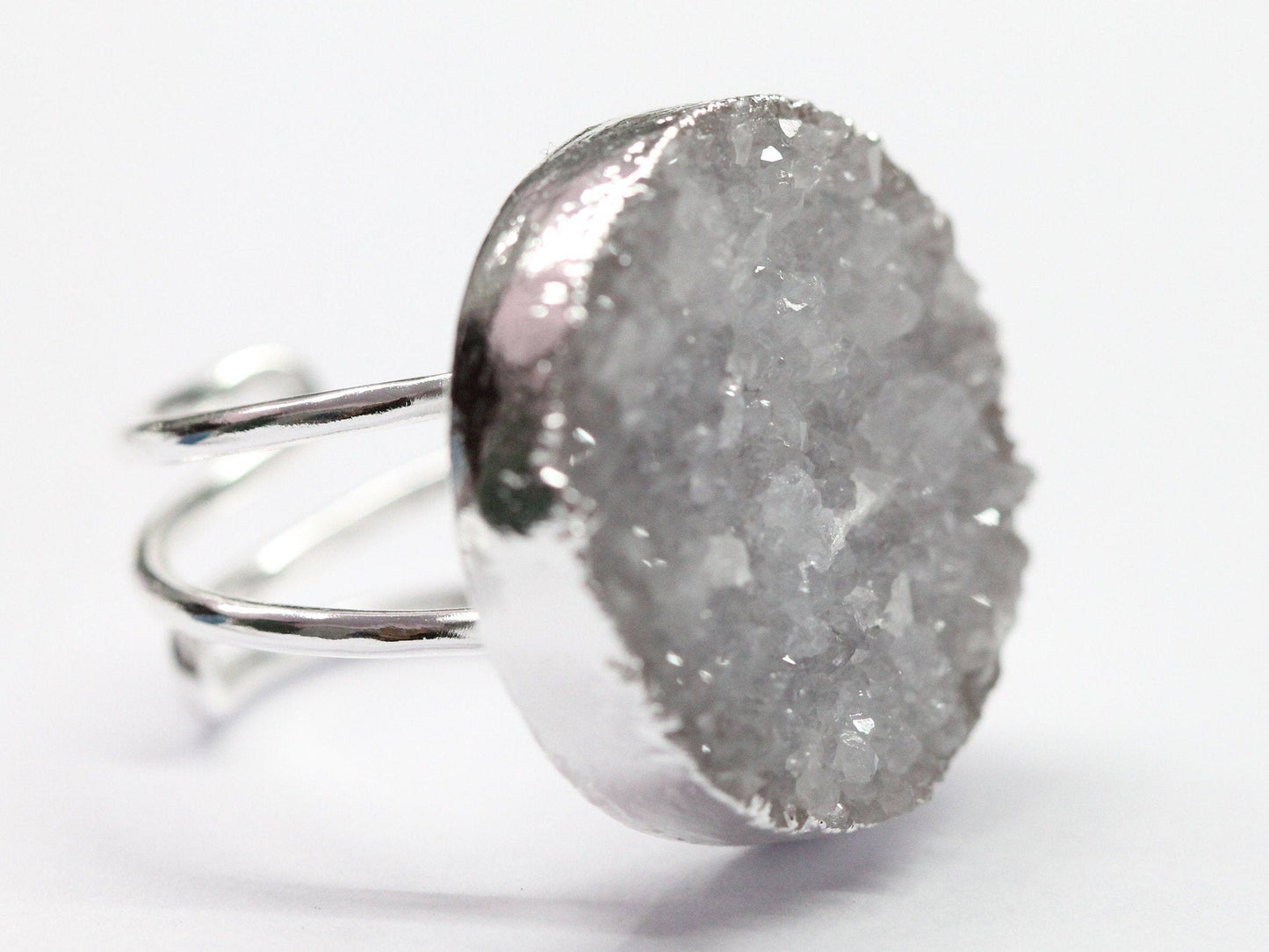 Adjustable Ring * Druzy Ring * Crystal Ring * Gemstone Ring * Statement Ring * Quartz Ring * Large Druzy Ring * Ring Druzy Round * - Meena Design