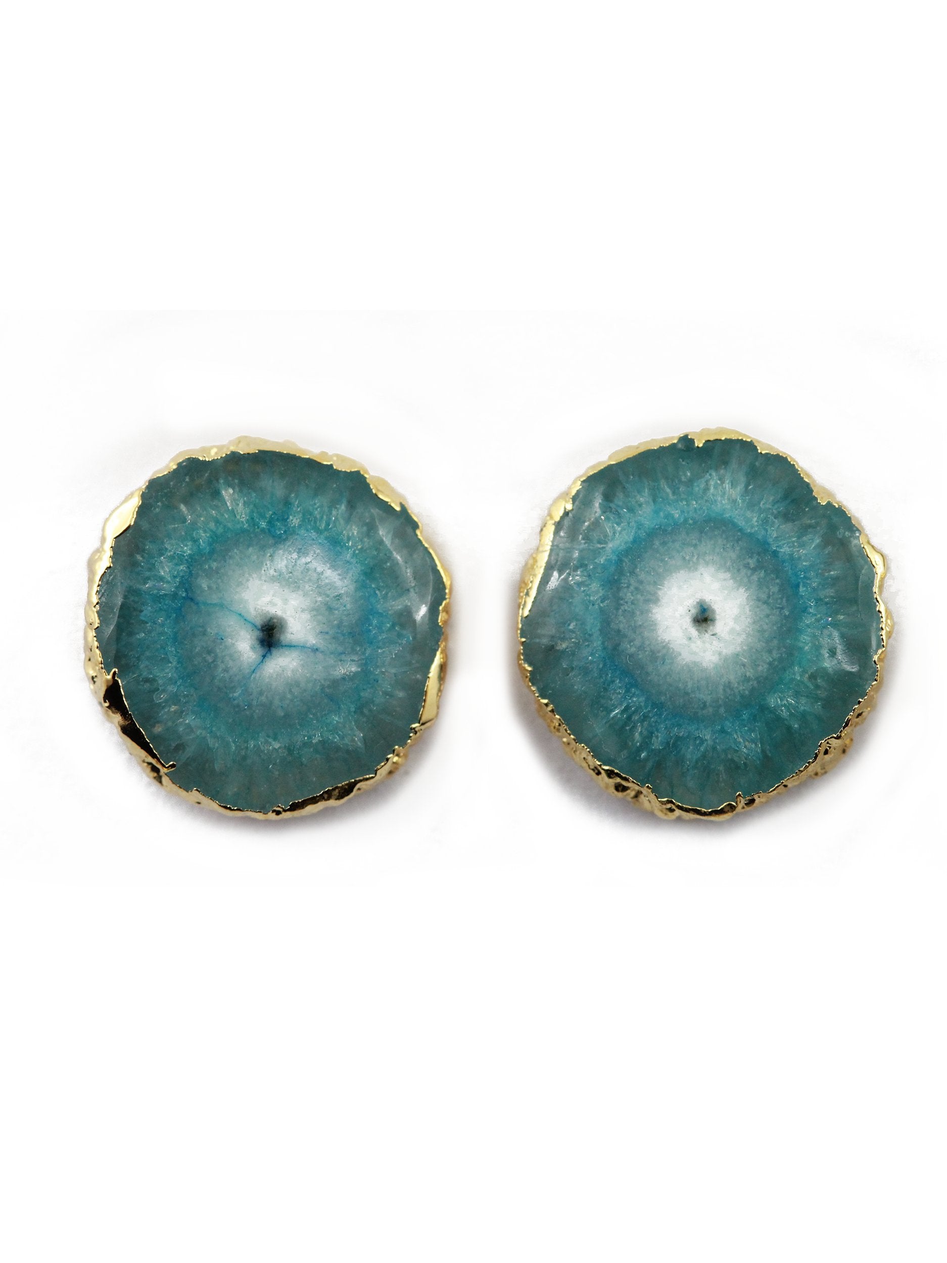 Anokha Flower Druzy Solar Quartz Studs - Meena Design