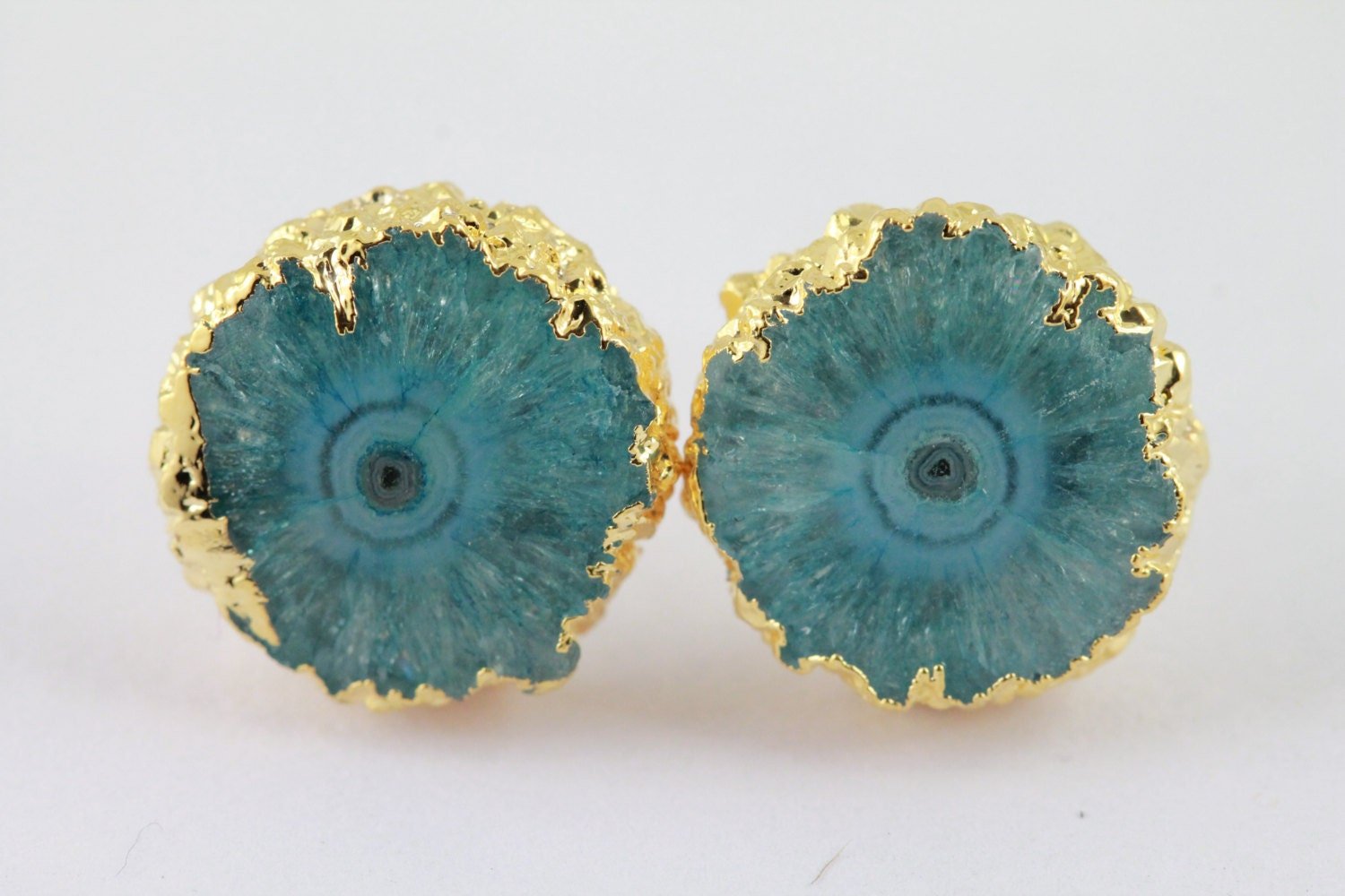 Anokha Flower Druzy Solar Quartz Studs - Meena Design