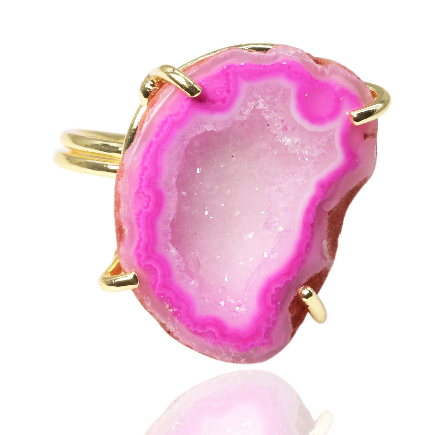 Anokha Small Geode Statement Rings, 15 - 25 MM, Unlimited Sparkle in Life !! - Meena Design