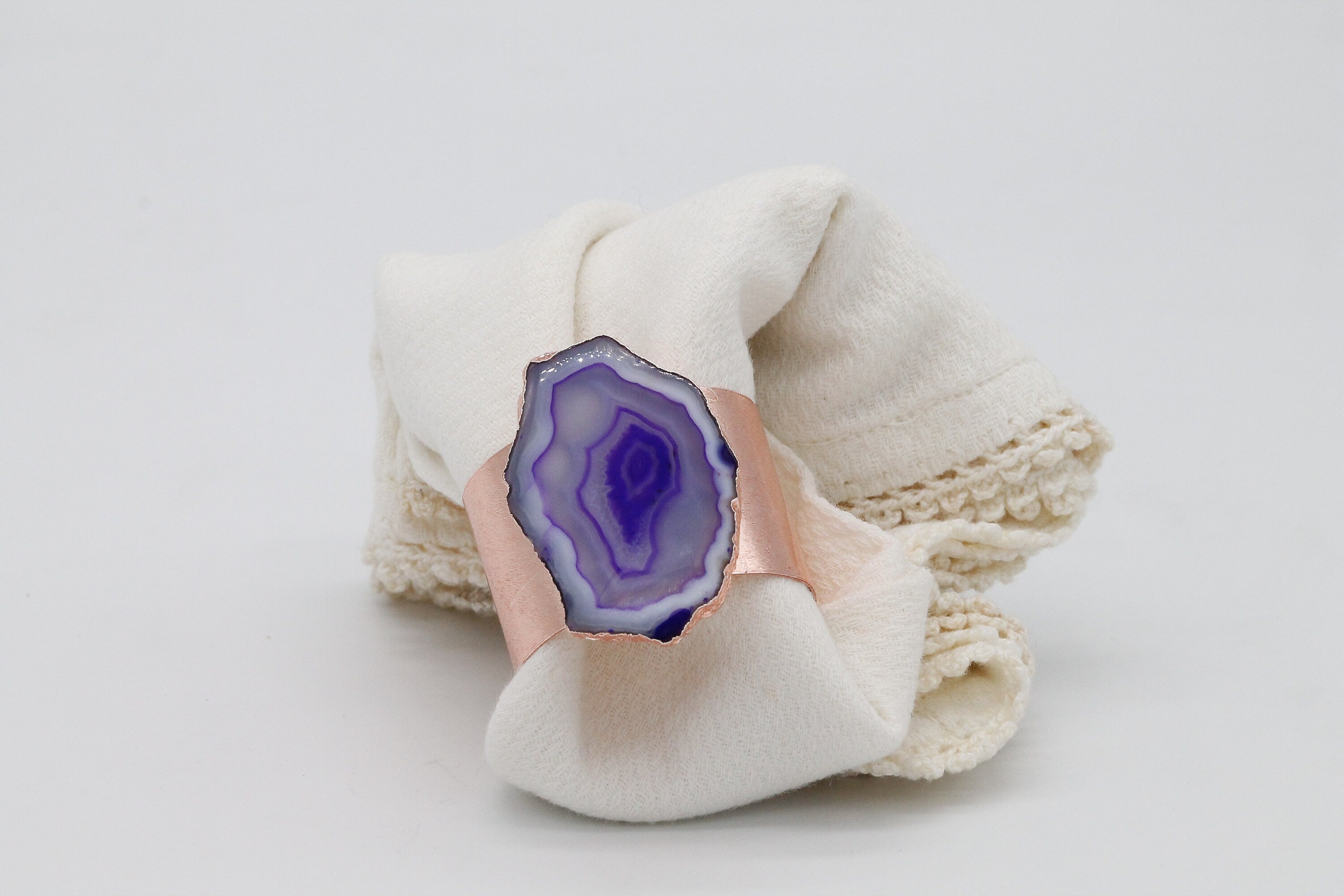 Chic Napkin Ring, Natural Gemstone Agate Handmade, Home And Table Decor Set of 4/6/12 or More - Meena Design