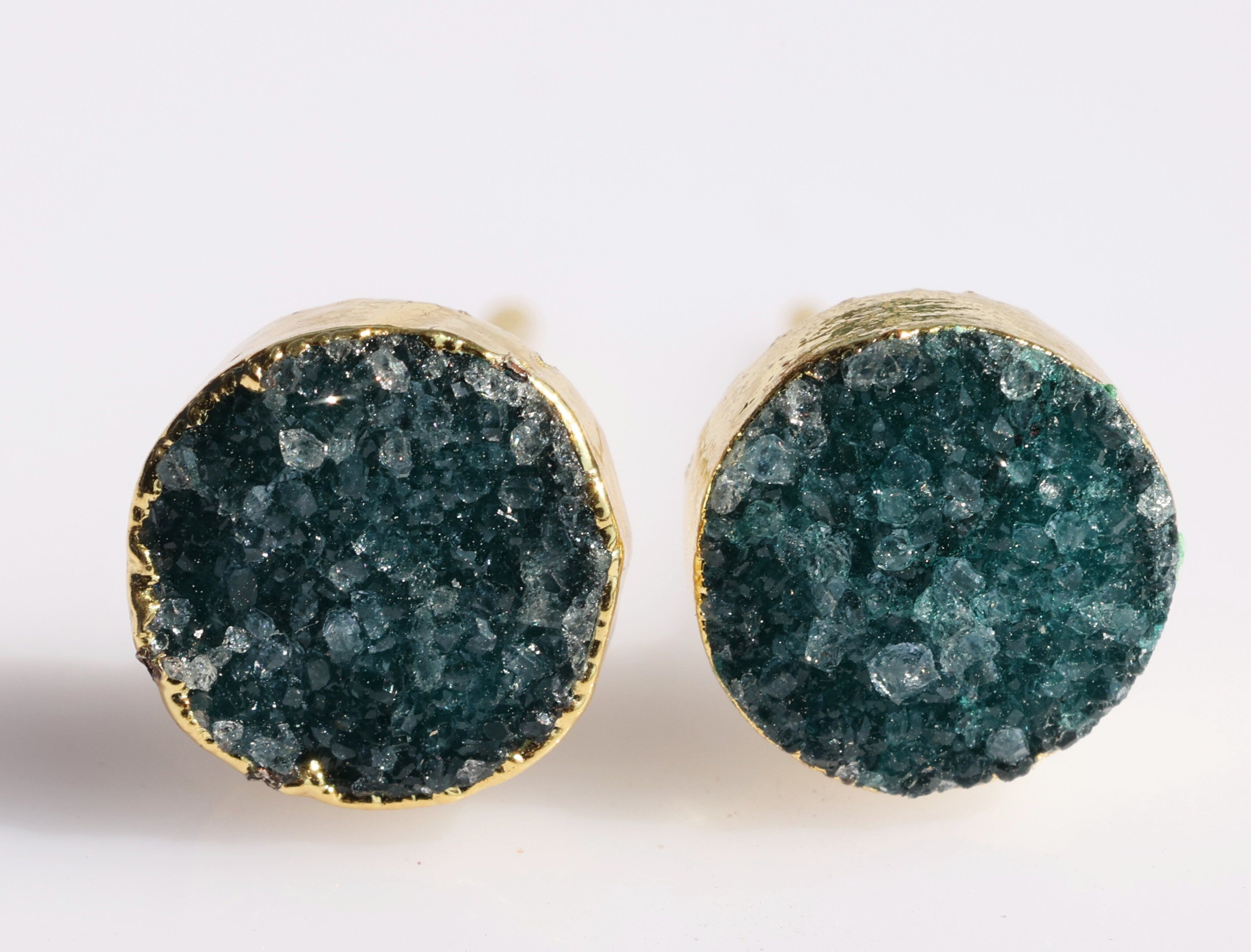 Druzy Earring,Crystal Earring,Gemstone Earring,Round Earring,Agate Earring,Druzy Jewelry,Gift For Her,Earring For Her,10MM,Wholesale - Meena Design