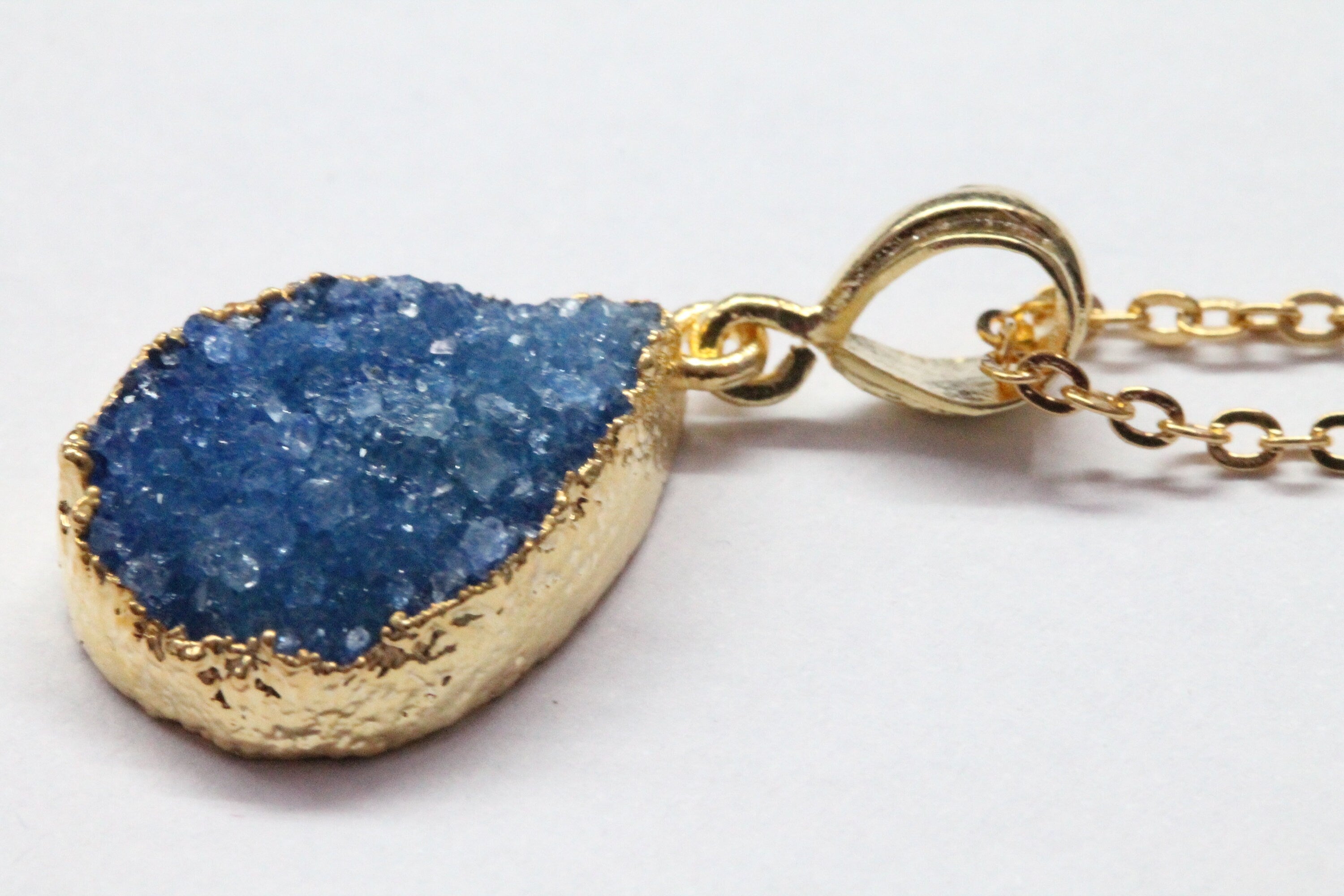 druzy Pendants, 15 * 20 MM, Natural Quartz gemstone, wholesale druzy pendant necklace, Druzy Pear, Gem Stone Pendants - Meena Design