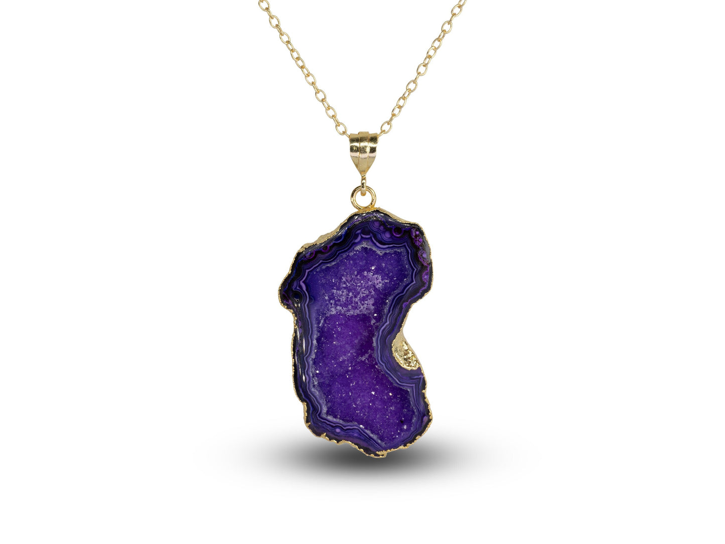Geode Connectors * Geode Halves * Natural Gemstone * Agate * Tobasco * Geode * 24K Gold * Druzy * Pendant Geodes * Charms Geodes * 50-60 MM - Meena Design