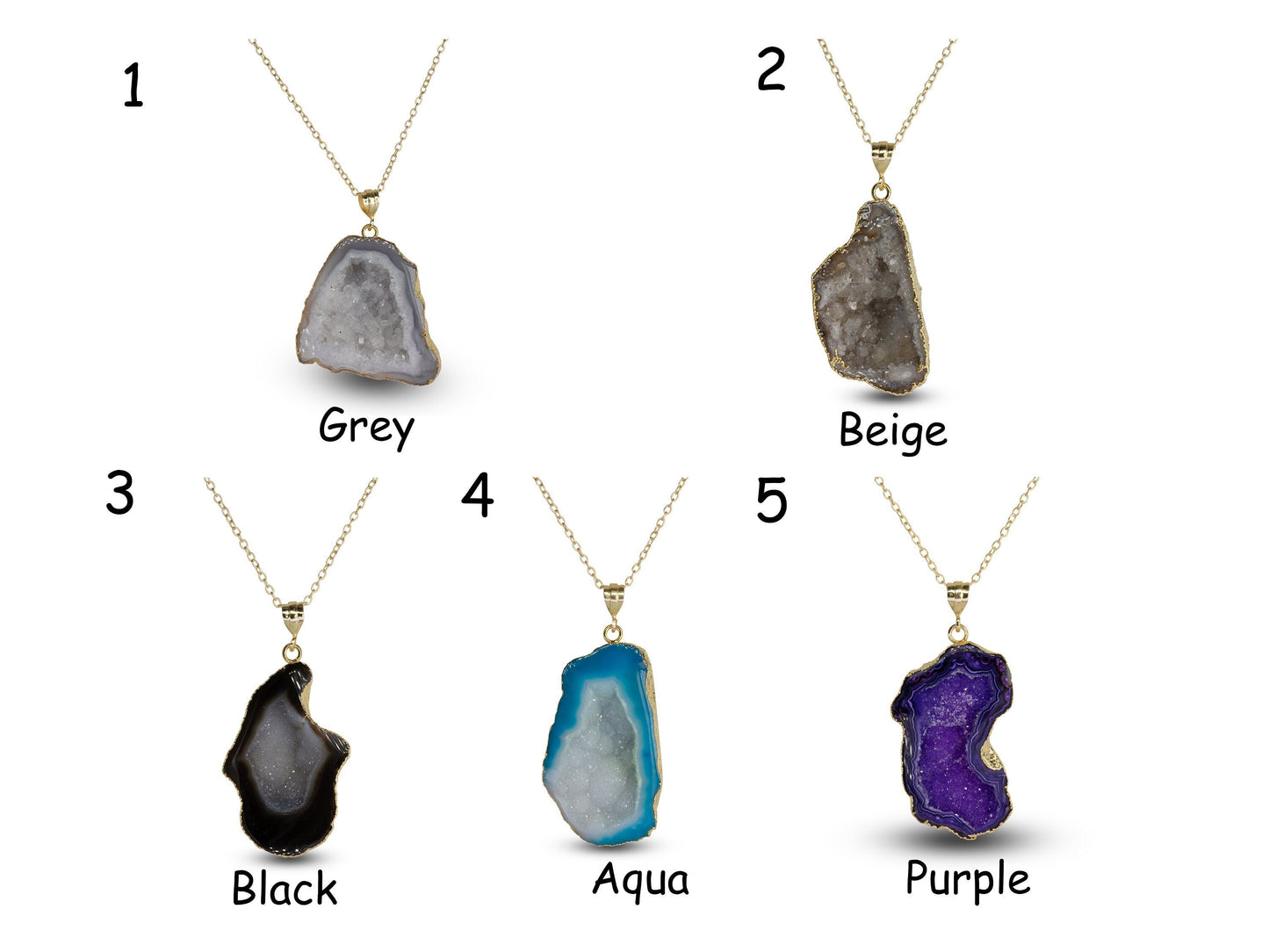 Geode Connectors * Geode Halves * Natural Gemstone * Agate * Tobasco * Geode * 24K Gold * Druzy * Pendant Geodes * Charms Geodes * 50-60 MM - Meena Design